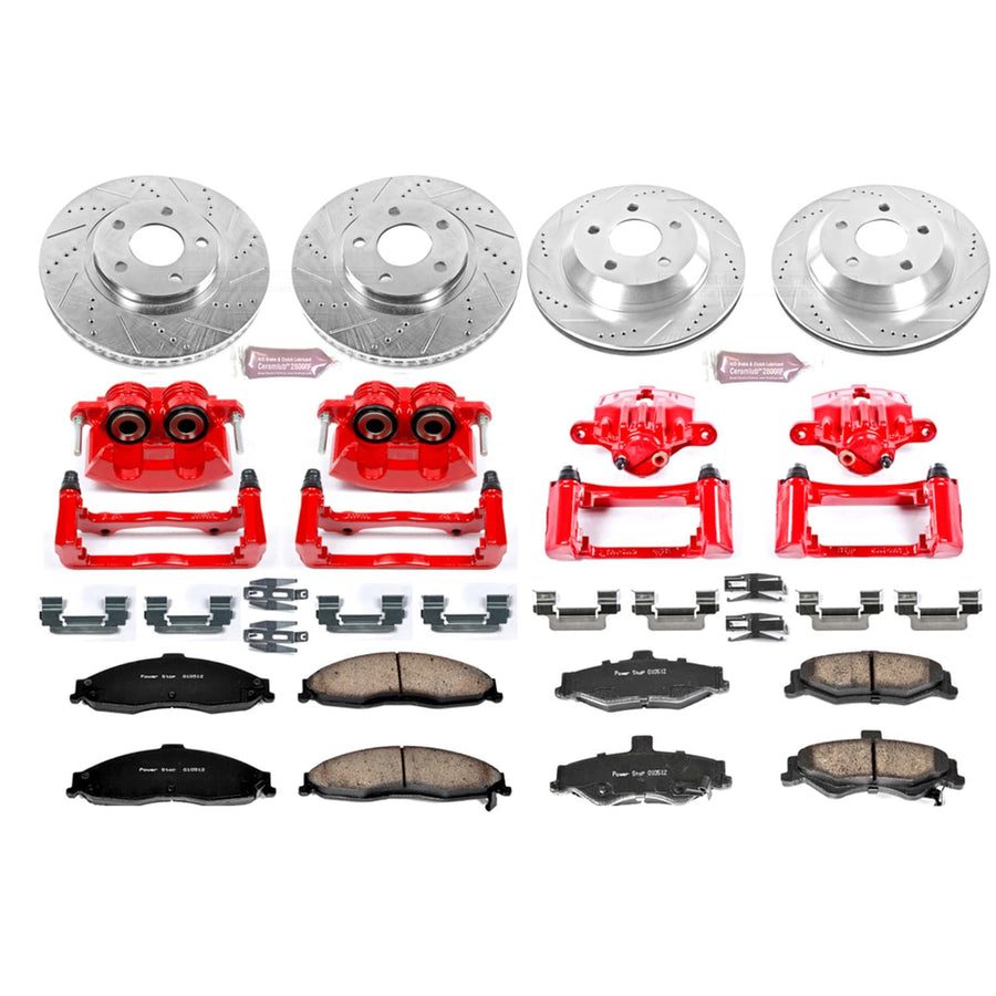 Power Stop Performance Brake Kit KC1548 with Calipers For 1998 1999 2000 2001 2002 Chevy Camaro Pontiac Firebird