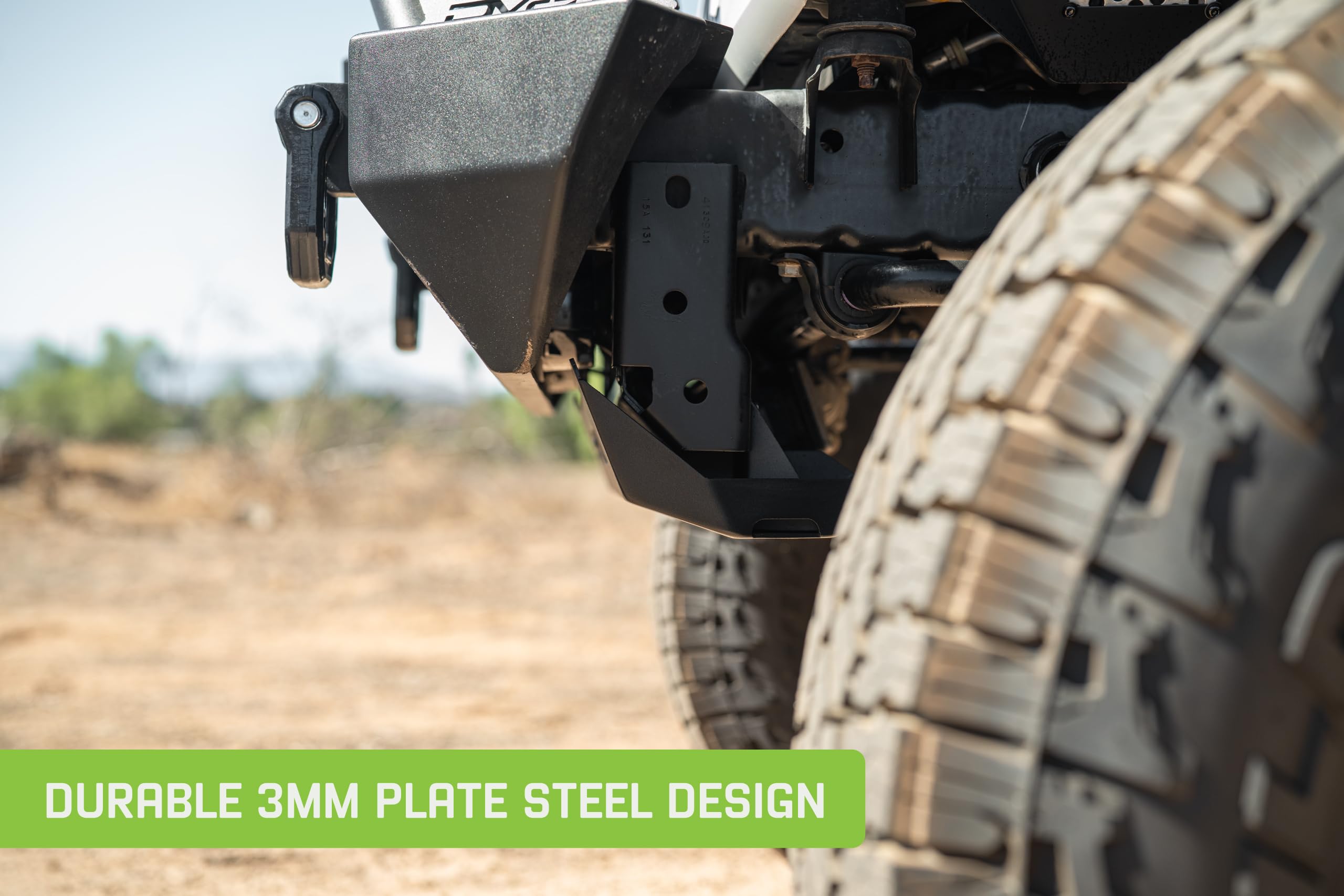 Front Skid Plate DV8 Offroad for 2007-2018 Jeep Wrangler JK | Covers Frame Horns/Crash Bars When Factory Bumper/Skid Plate is Removed | Simple Mounting Design | Vented to Allow Airflow to Engine Bay