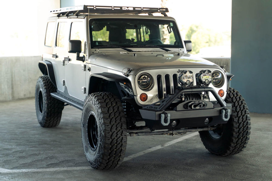 Slim Fender Flares DV8 Offroad for The 2007-2018 Jeep Wrangler JK | Plug and Play Amber Marker Light | Bolt-On Installation with Optional Cutting | Bolt-On Installation with Optional Cutting