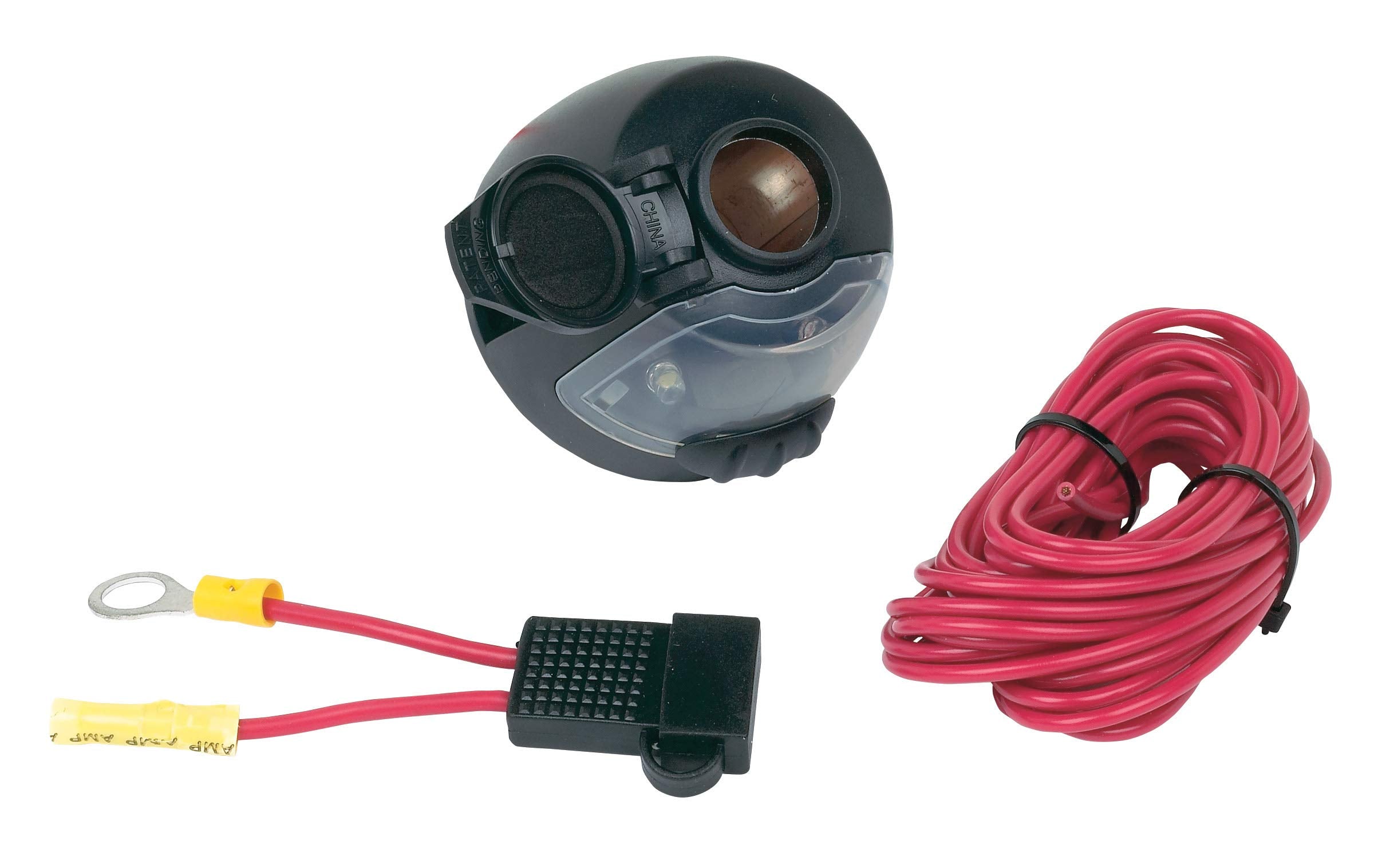 12 Volt Power Socket Hopkins 55125 with Utility Light and Fuse Assembly
