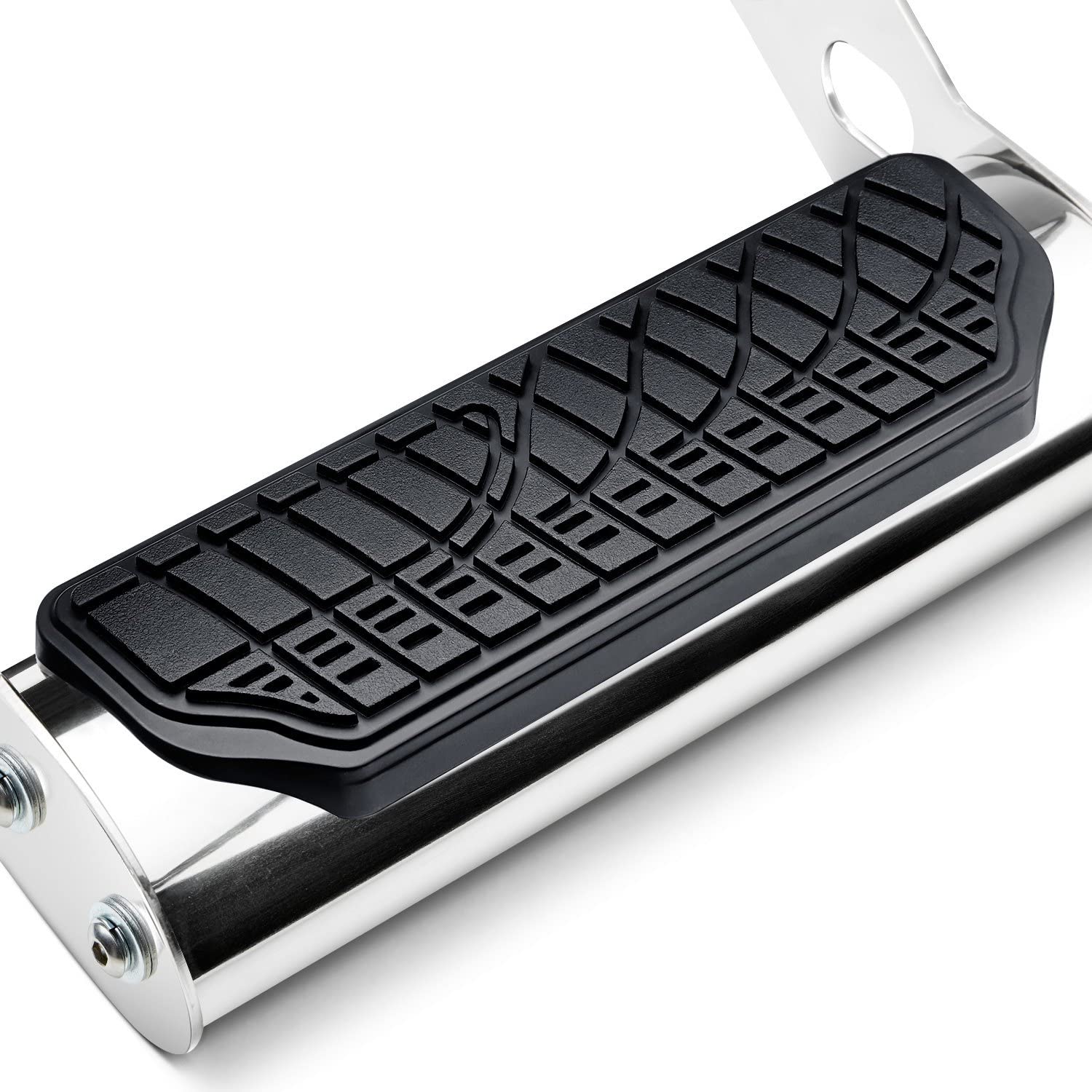 Steelcraft Universal Side Drop Step 4 in. Wide Round Tube Polished Stainless Steel Side Drop Step