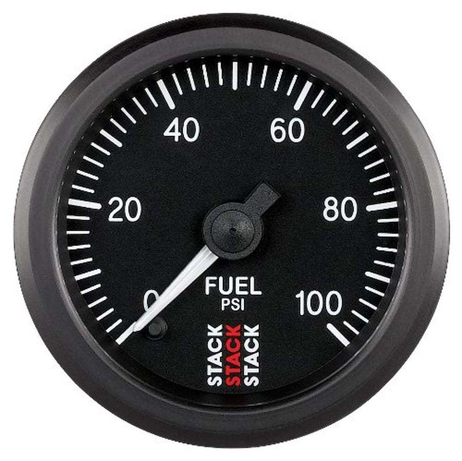 52mm Stack ST3306 Black 1/8" NPTF Male 0-100 PSI Professional Stepper Motor Fuel Pressure Gauge