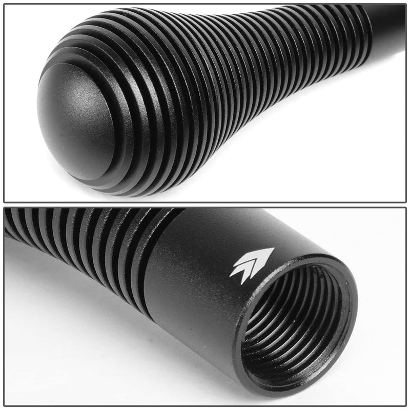 NRG Innovations Universal Aluminum Heat Sink SK-701BK Bubble Head Short Shift Knob with Thread Adapters, 45mm OD x 115m H, Black