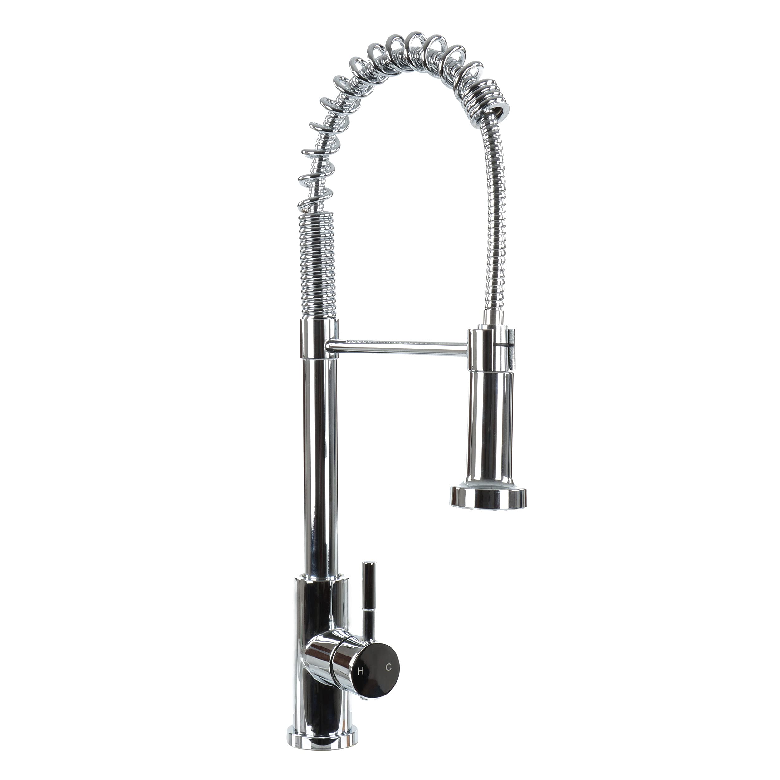 Pull Down Kitchen Faucet Empire with Sprayer - Chrome Kitchen Sink Faucet with Optional Hole Covering Deck Plate