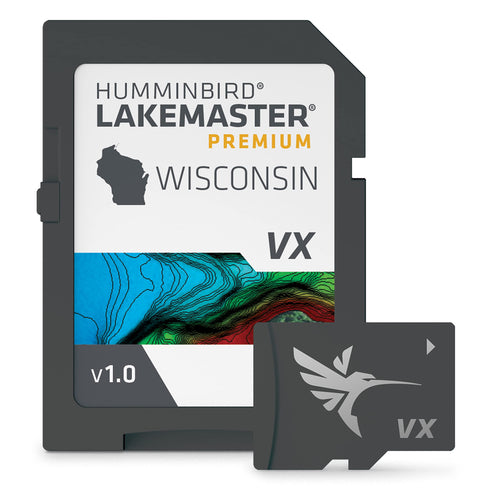 LakeMaster Premium Humminbird Wisconsin V1 Map SD Card for Fish Finders