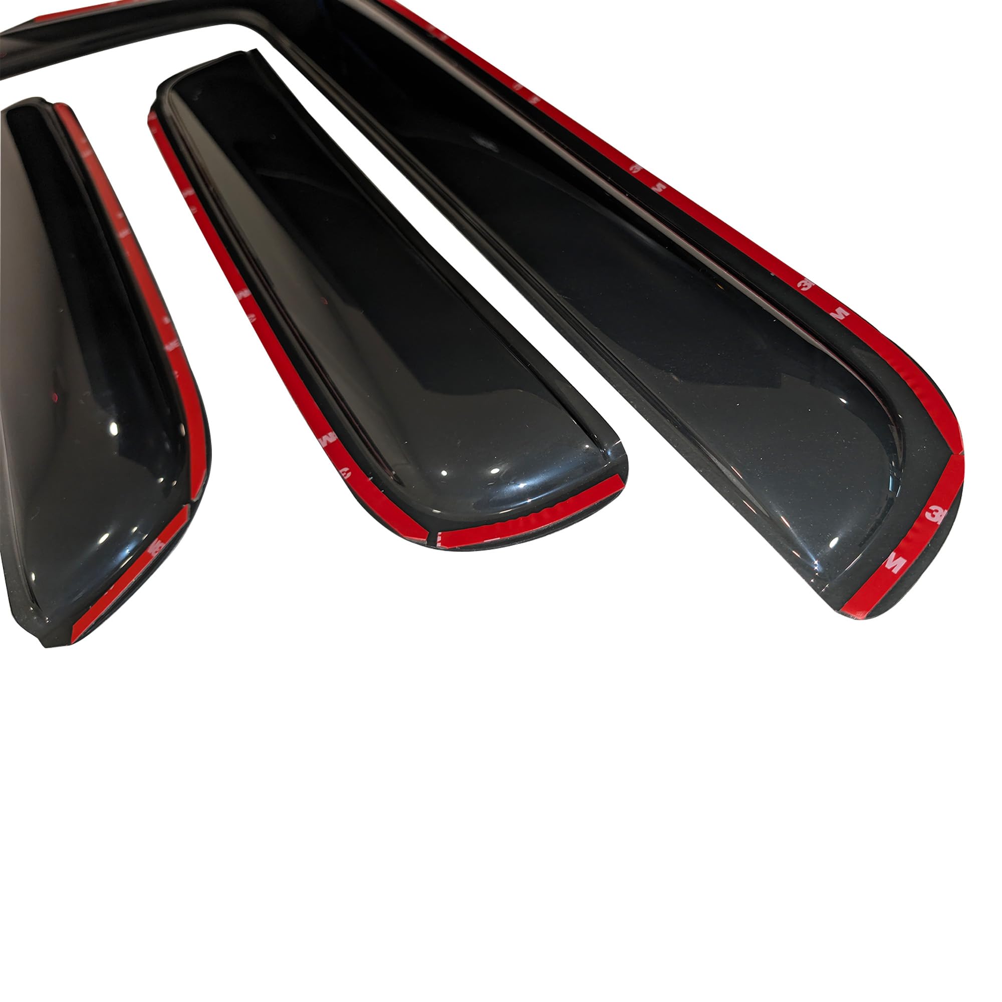 Off Road Black Horse [BHOR in Channel Rain Guards/Wind Deflectors Compatible with 2018-2024 Jeep Wrangler Smoke 4 PCs - 1494811IN