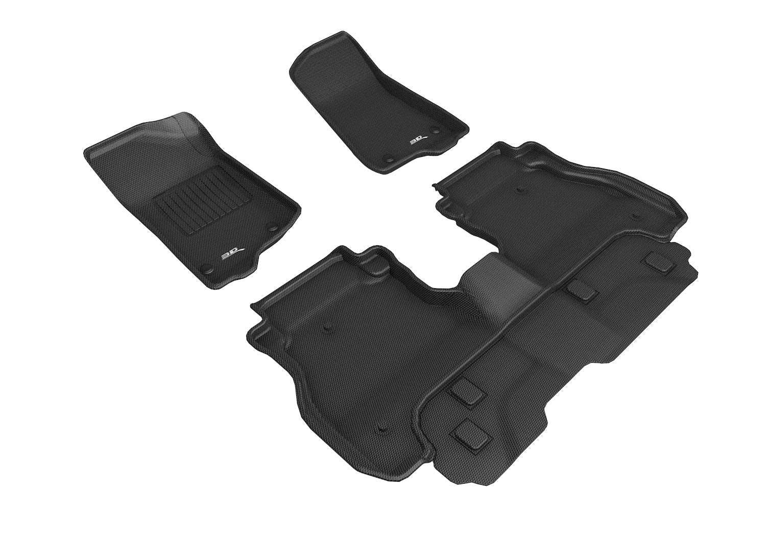 Custom Fit 3D MAXpider Kagu Floor Mat (Black) Compatible with Jeep Gladiator (JT) 2020-2026 - Full Set