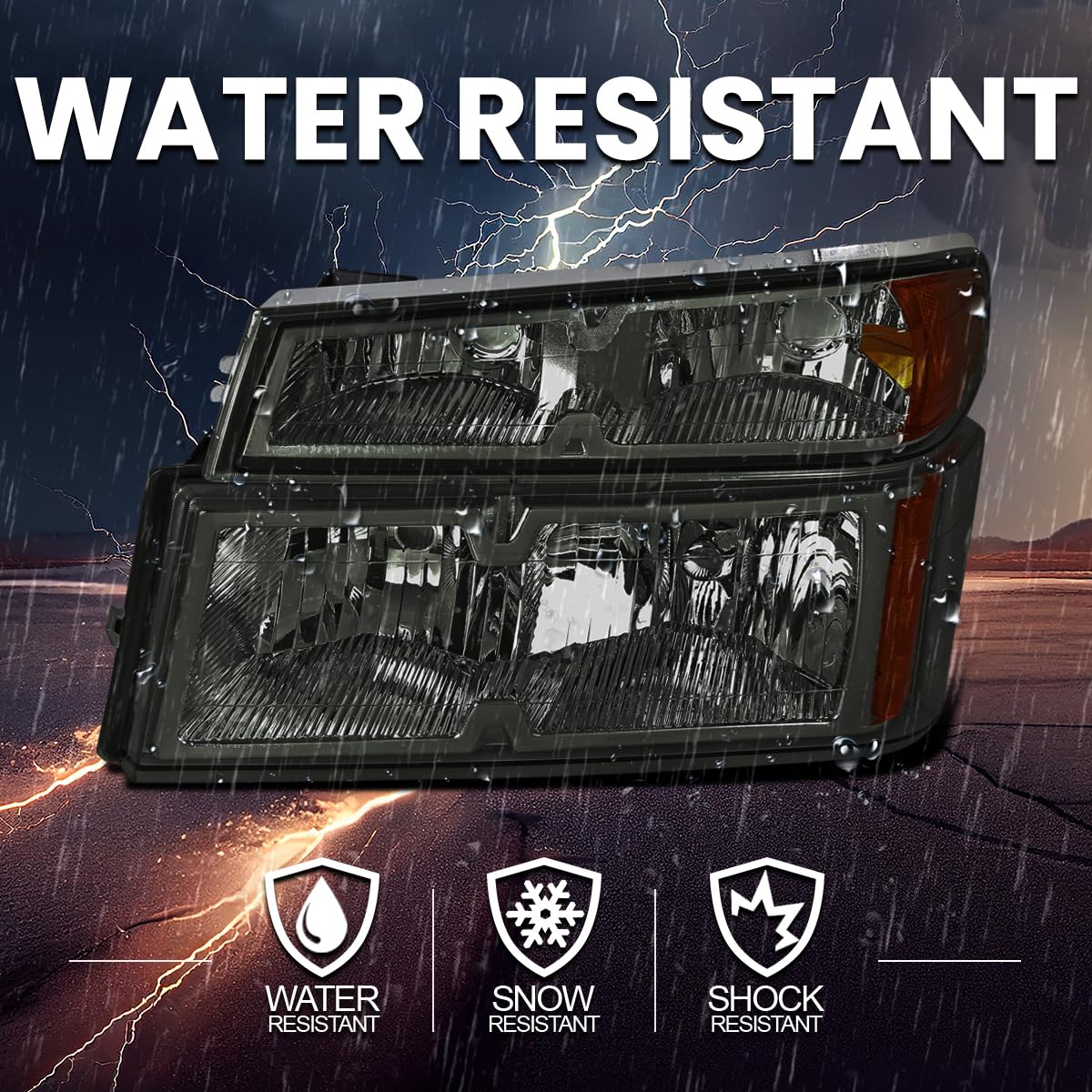 Light Smoke SPEC-D TUNING Headlights + Corner Lights Compatible with 2004-2012 Chevy Colorado