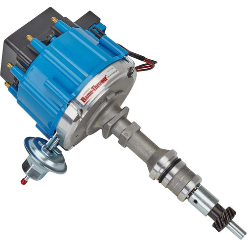 Flame-Thrower Blue Cap PerTronix Machined Housing Distributor HEI for Ford Small Block