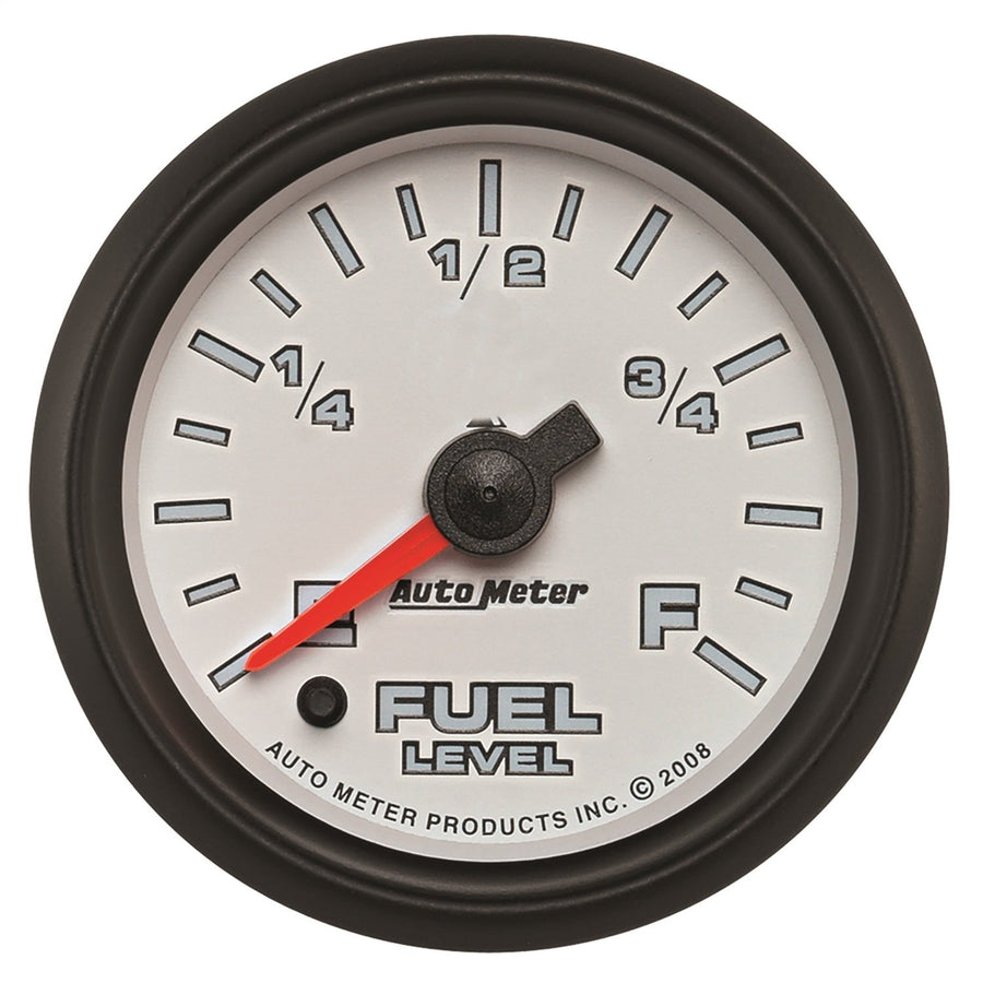 Gauge AUTO METER 19509 Fuel Level (Pro-Cycle 2 1/16", 0-280Ω Programmable, White, Pro-Cycle)