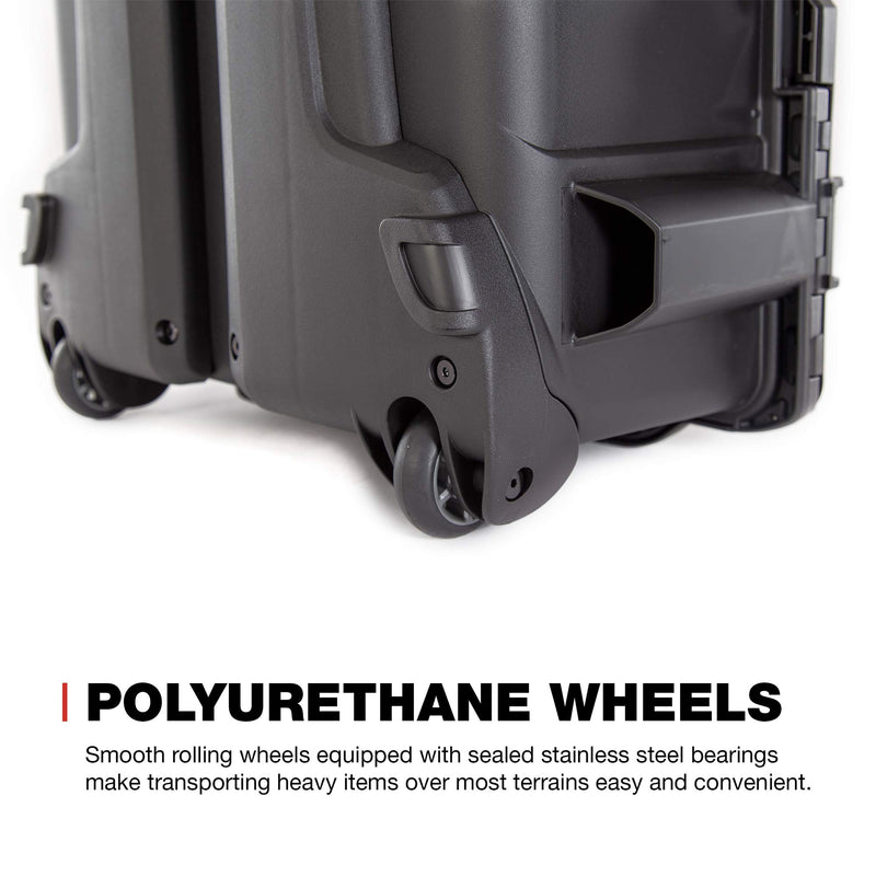 Waterproof Nanuk 955 Hard Case with Wheels and Padded Divider - Black