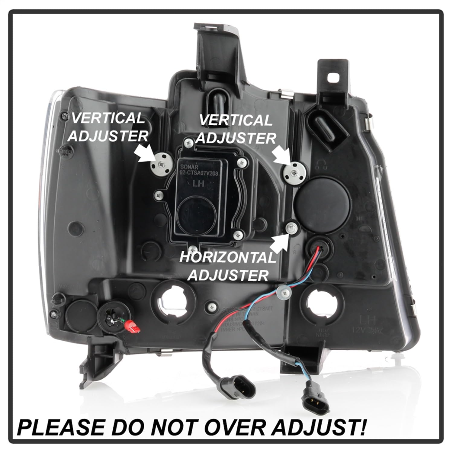 Chevy Suburban Spyder 1500/2500 07-14 Tahoe 07-14 LED Headlights Black PRO-YD-CSUB07V2PL-BK