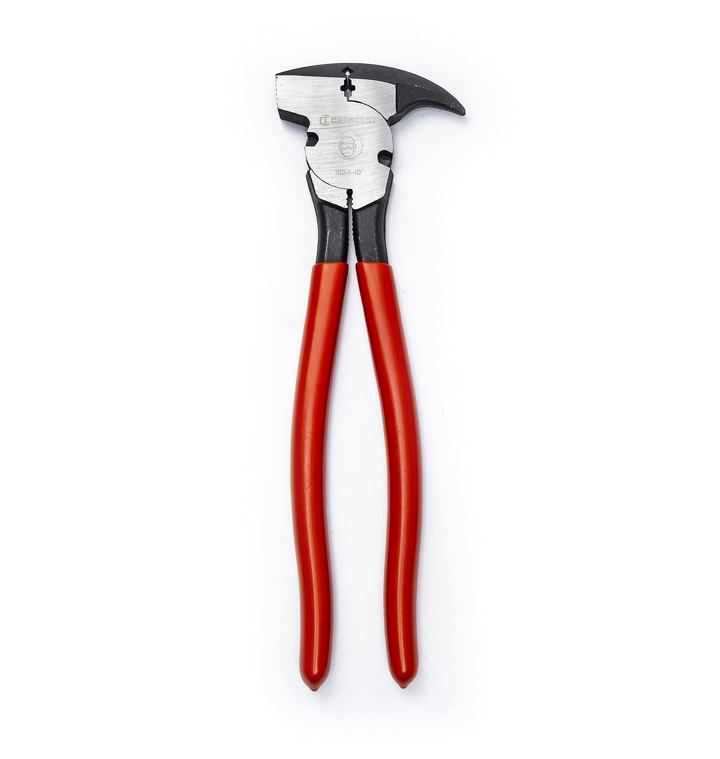 Heavy-Duty Solid Joint Crescent Dipped Handle Fence Tool Pliers - Premium Wire Cutter & Staple Puller - 193410CVNN-05-10", Red