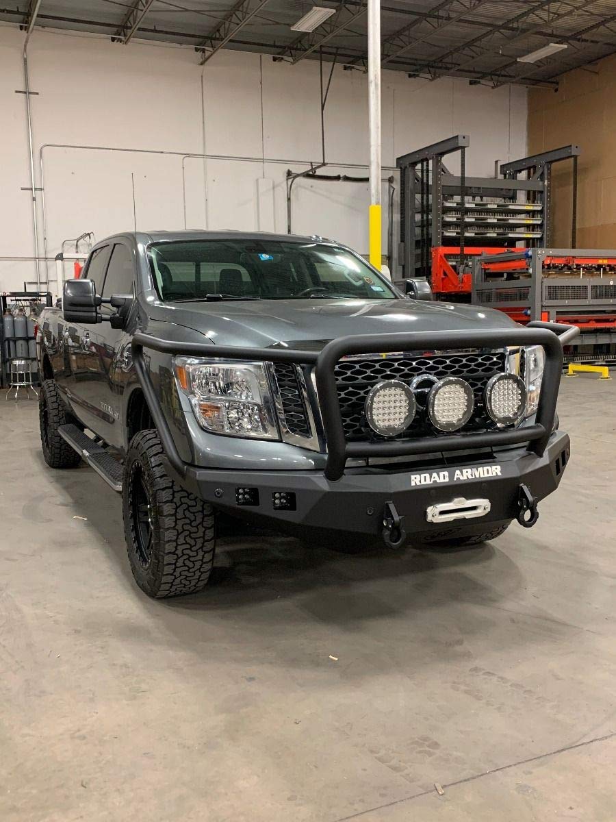 Stealth Road Armor 3202F2B Front Winch Bumper Titan II Guard - Texture Black - Compatible with: 2020-2023 Chevy 2500 3500