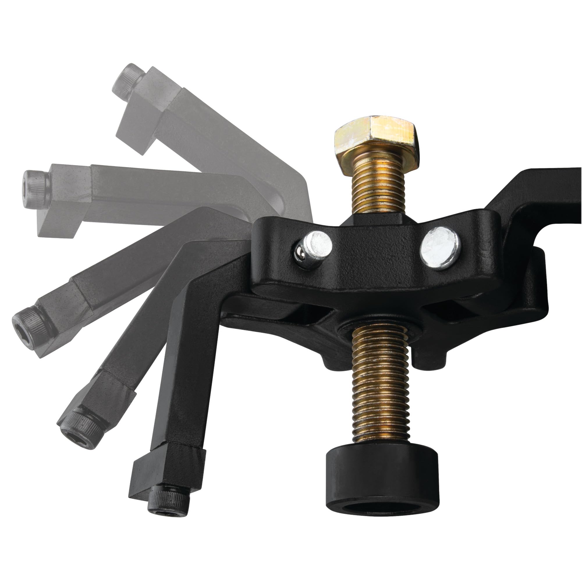 GM LS & Dodge V8 Performance Tool W161 Harmonic Balancer Puller - Chrome Moly, Carbon Steel, Adjustable Feet, Easy Balancer Removal, Black