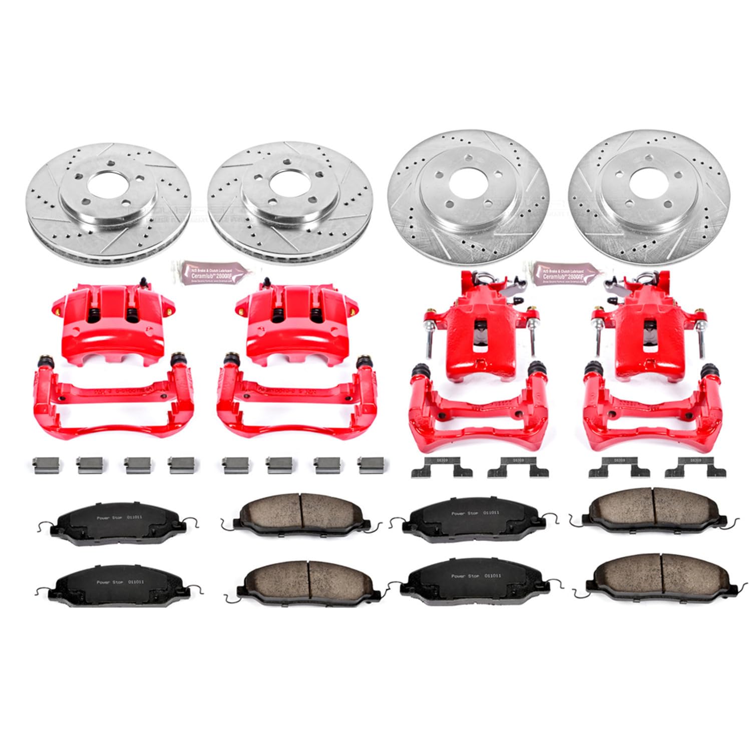 Power Stop 1-Click Performance Brake Kit with Caliper For Ford Mustang KC1383 2005-2010 [Model Specific]