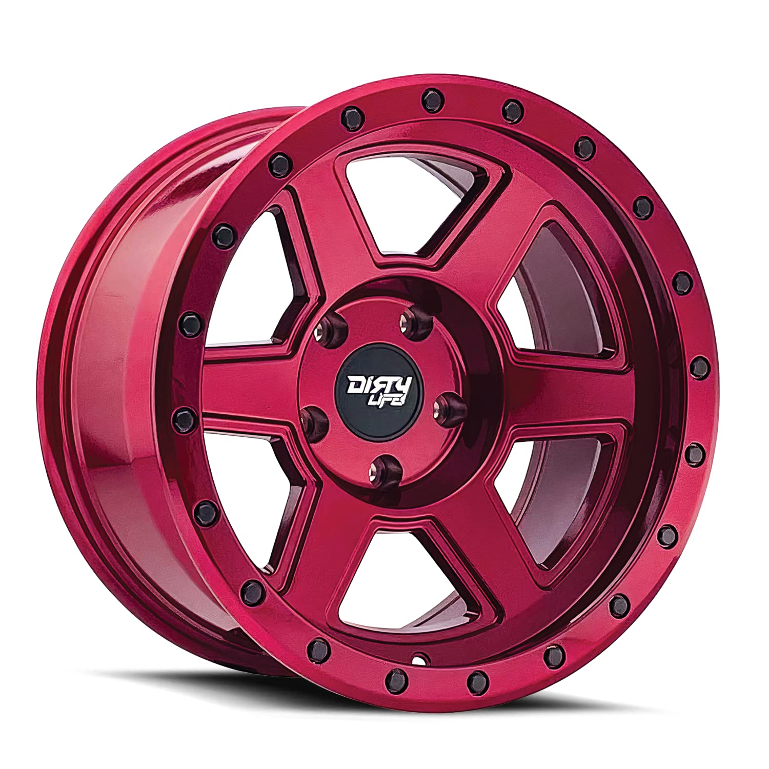 Compound Dirty Life 9315 17x9 6x5.5" -12mm Candy Red Wheel Rim 17" Inch