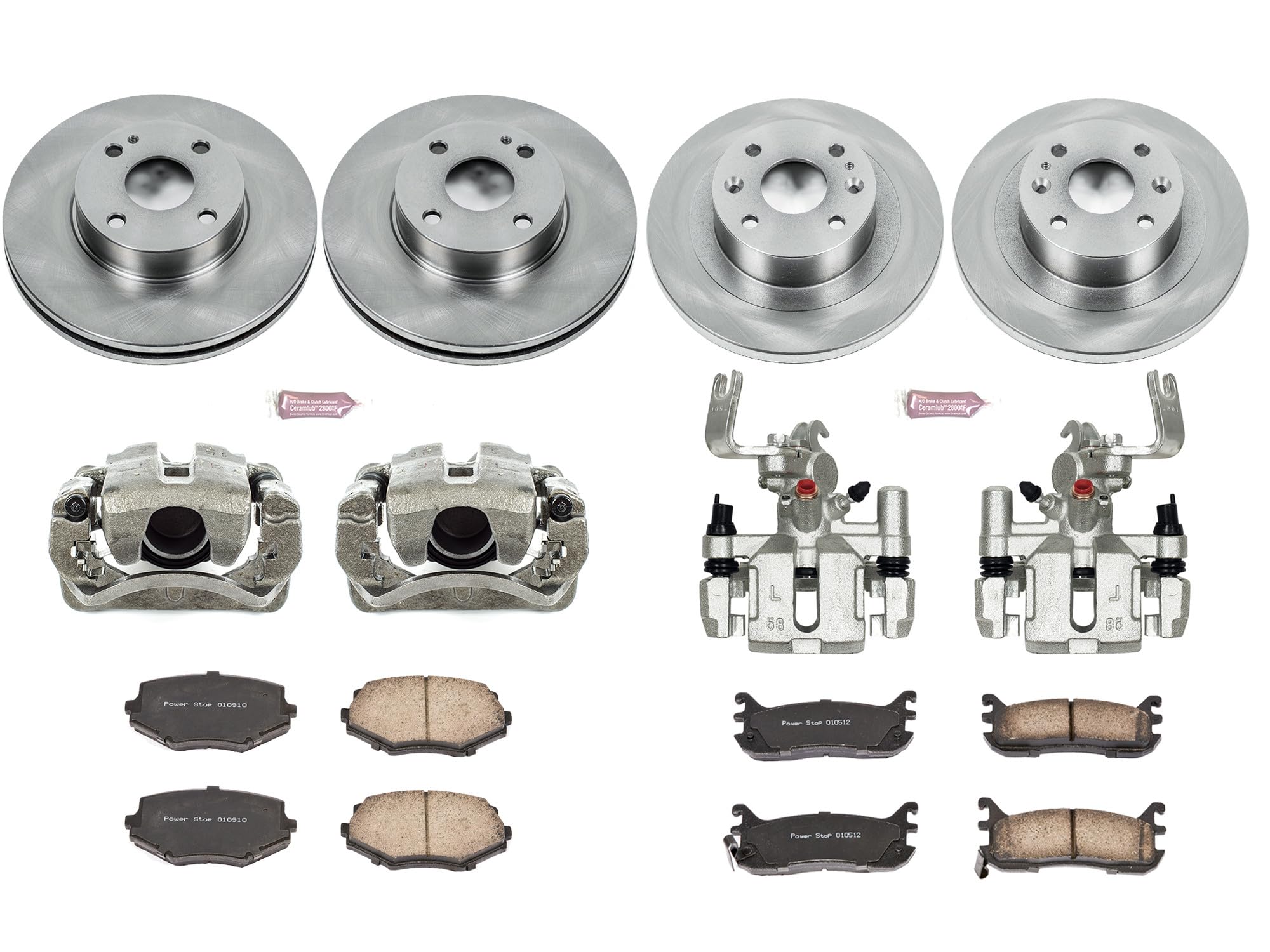 Power Stop KCOE794 Stock Replacement Brake Kit Front and Rear (with Calipers) For Mazda Miata 1994-1997, Mazda Miata 1999-2005 [Model Specific]