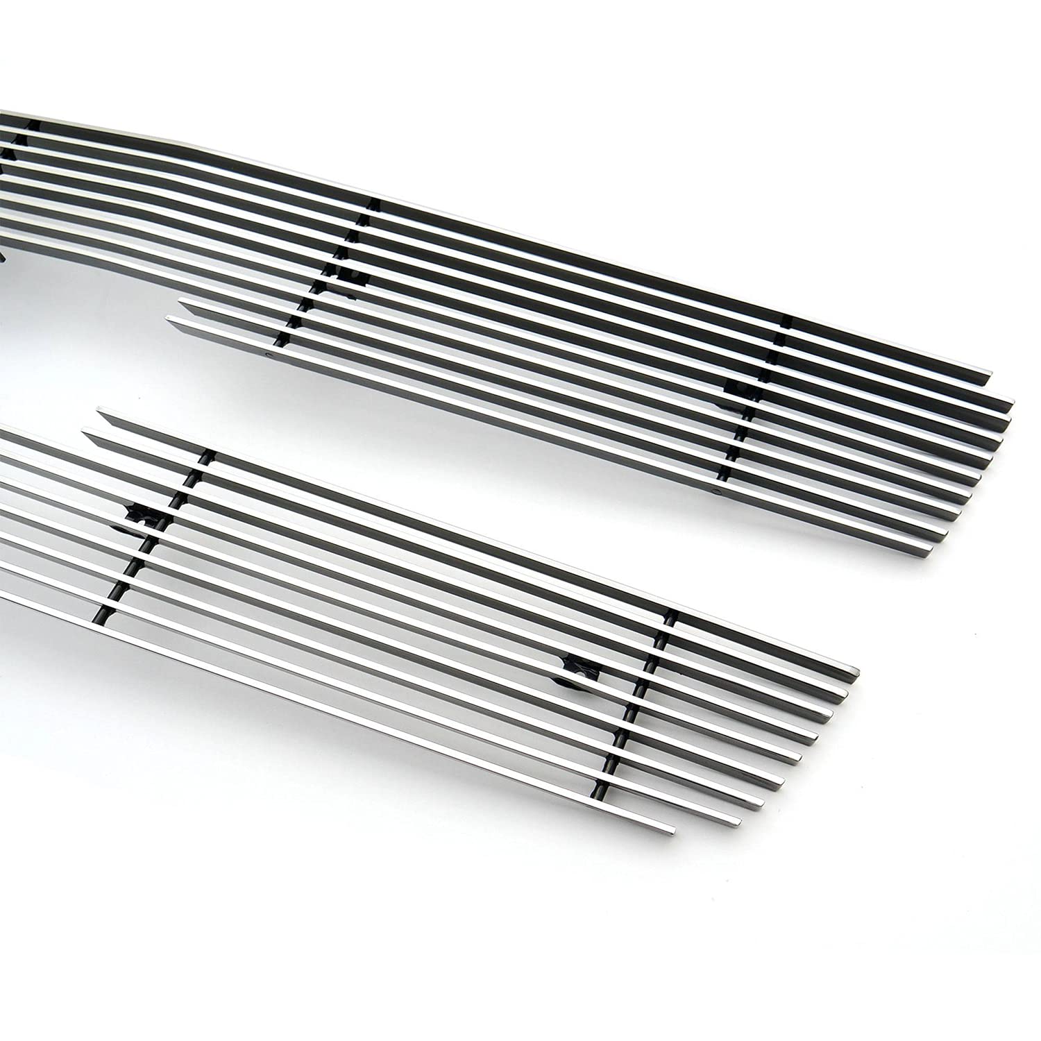 Horizontal T-Rex 21100 Aluminum Polished Finish Billet Grille Insert and Overlay for Chevrolet Silverado