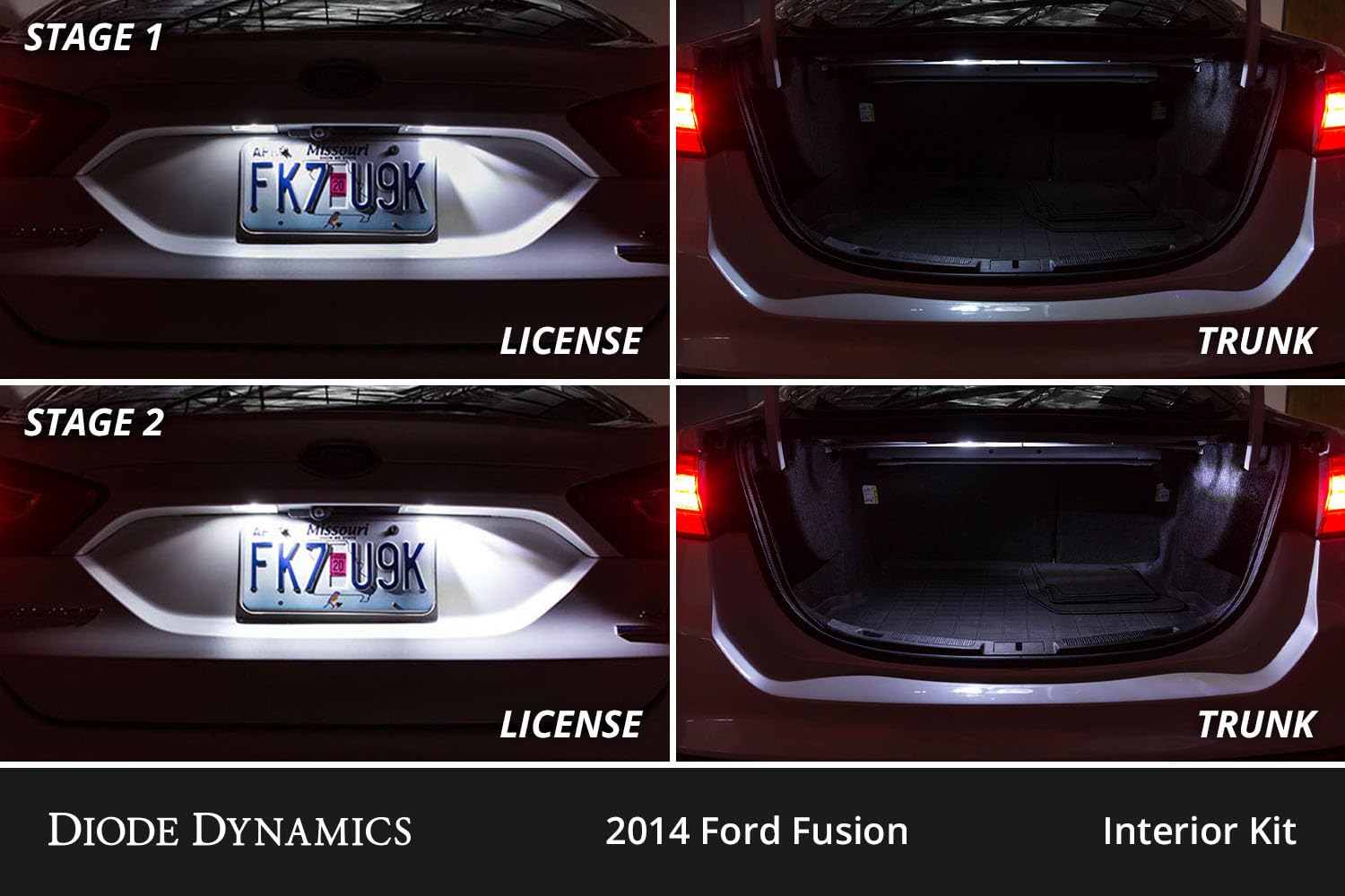 Diode Dynamics interior bulb pack LED compatible with Ford Fusion 2013-2020, Stage 1