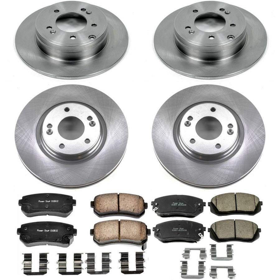 Power Stop KOE6981 Front and Rear Replacement Brake Kit-OE Brake Rotors & Ceramic Brake Pads For Hyundai Sonata 2015 [Model Specific]
