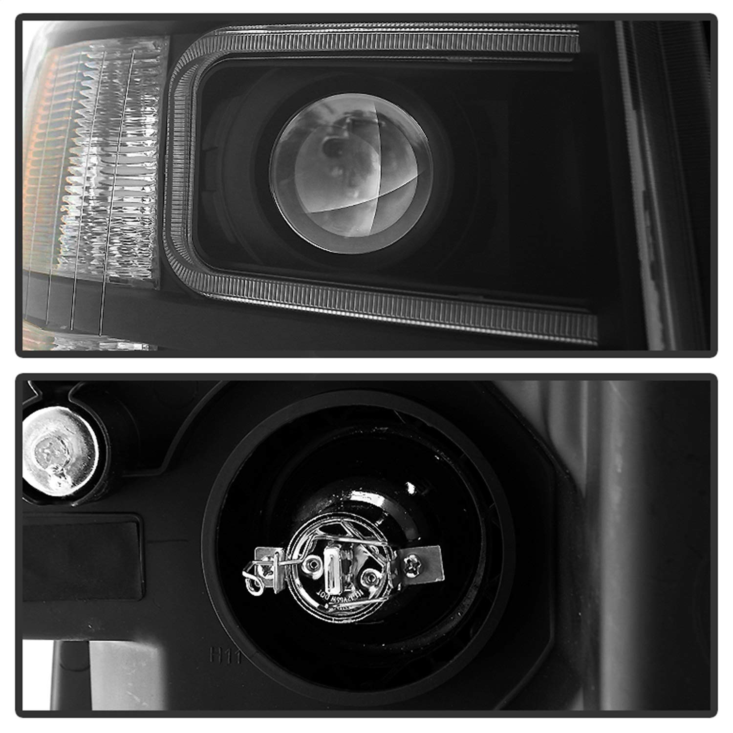Chevy Silverado Xtune PRO-JH-CS07-LED-BK Halo Projector Headlight