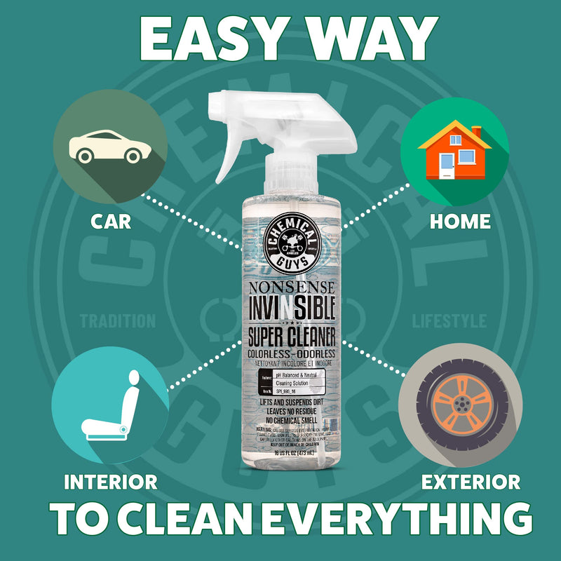 Chemical Guys All Surface Cleaner Nonsense Colorless & Odorless - Interior Cleaner, Safe for Vinyl, Rubber, Plastic, Carpet, and Upholstery, pH Balanced, Residue-Free, Unscented, 1 Gallon (128 fl oz)