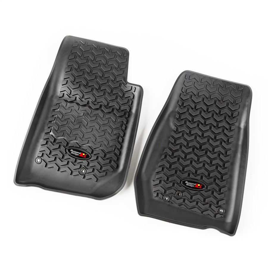 Rugged Ridge Front Floor Liners for JK/JKU Jeep Wrangler | Black | 12920.03 | Fits 2007-2018 Jeep Wrangler JK/JKU 2-Door and 4-Door