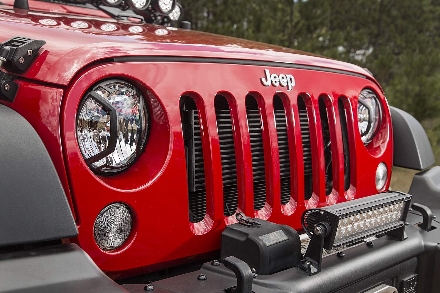 Elite Euro Guard Kit | Rugged Ridge, Headlight, Textured Black | 11230.12 | Fits 2007-2018 Jeep Wrangler JK/JKU