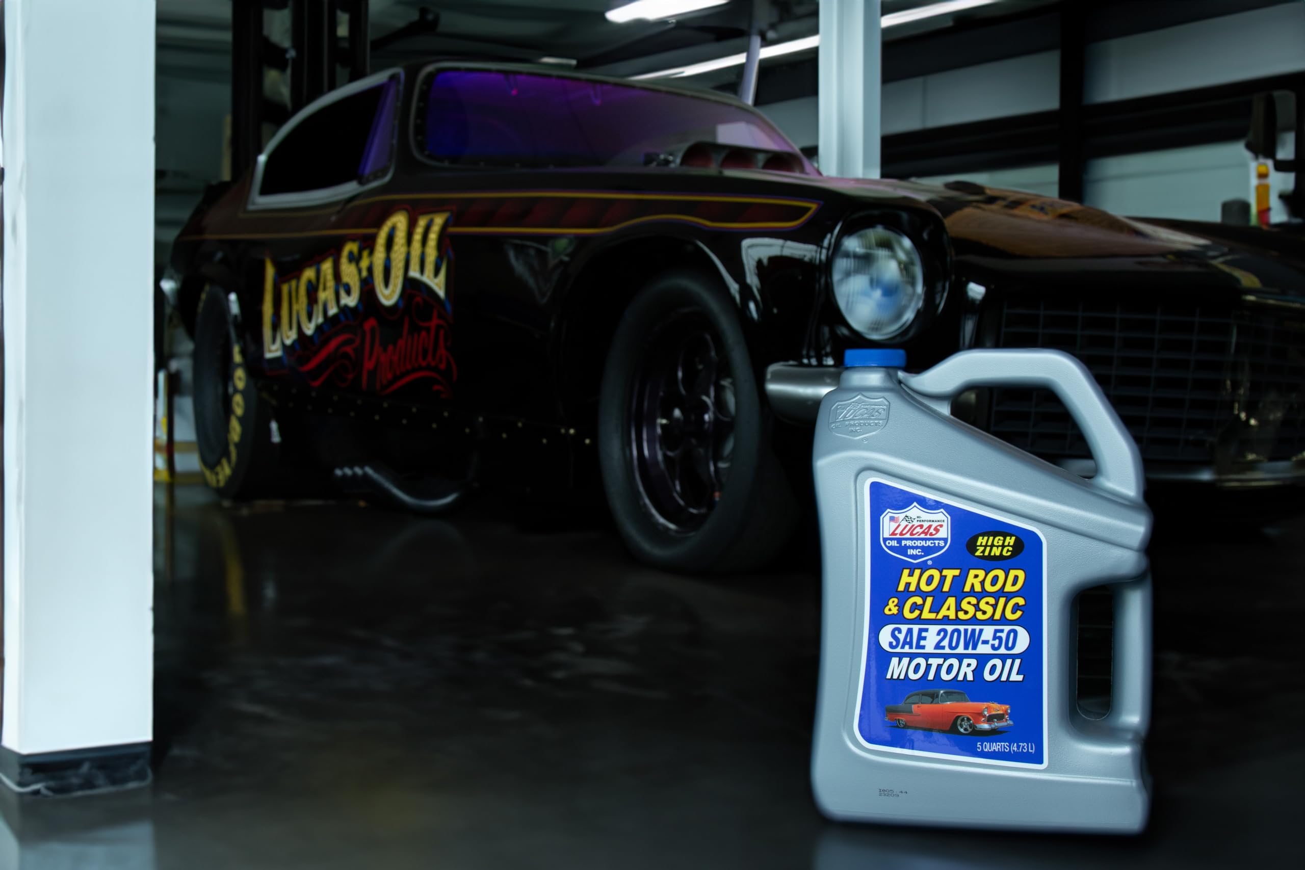 Lucas Oil 10684 SAE 20W-50 Hot Rod & Classic Car HP Motor Oil - 5 Quart