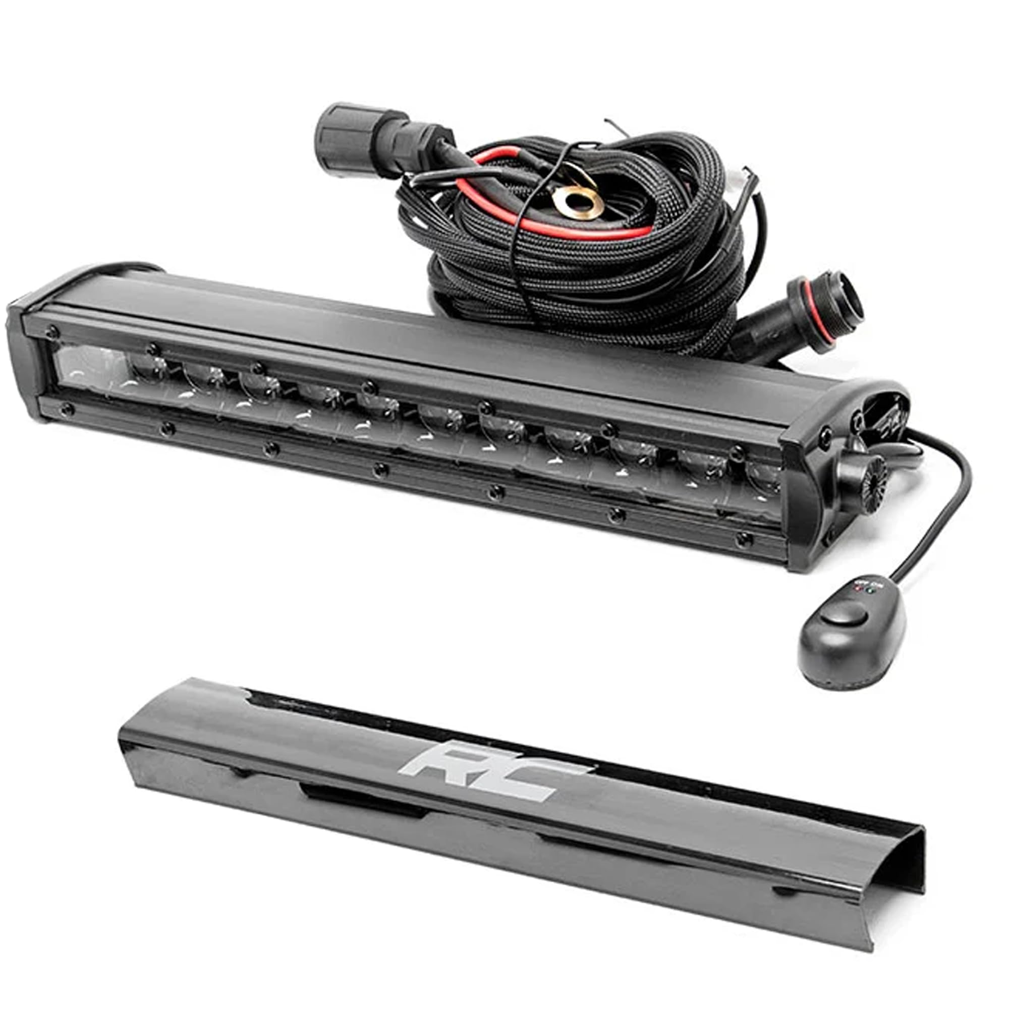 12" Rough Country LED Light Bar - 60W, 4,800 Lumens, Spot Focus Beam, Waterproof Off-Road Lighting for UTV, ATV, Jeeps, Truck