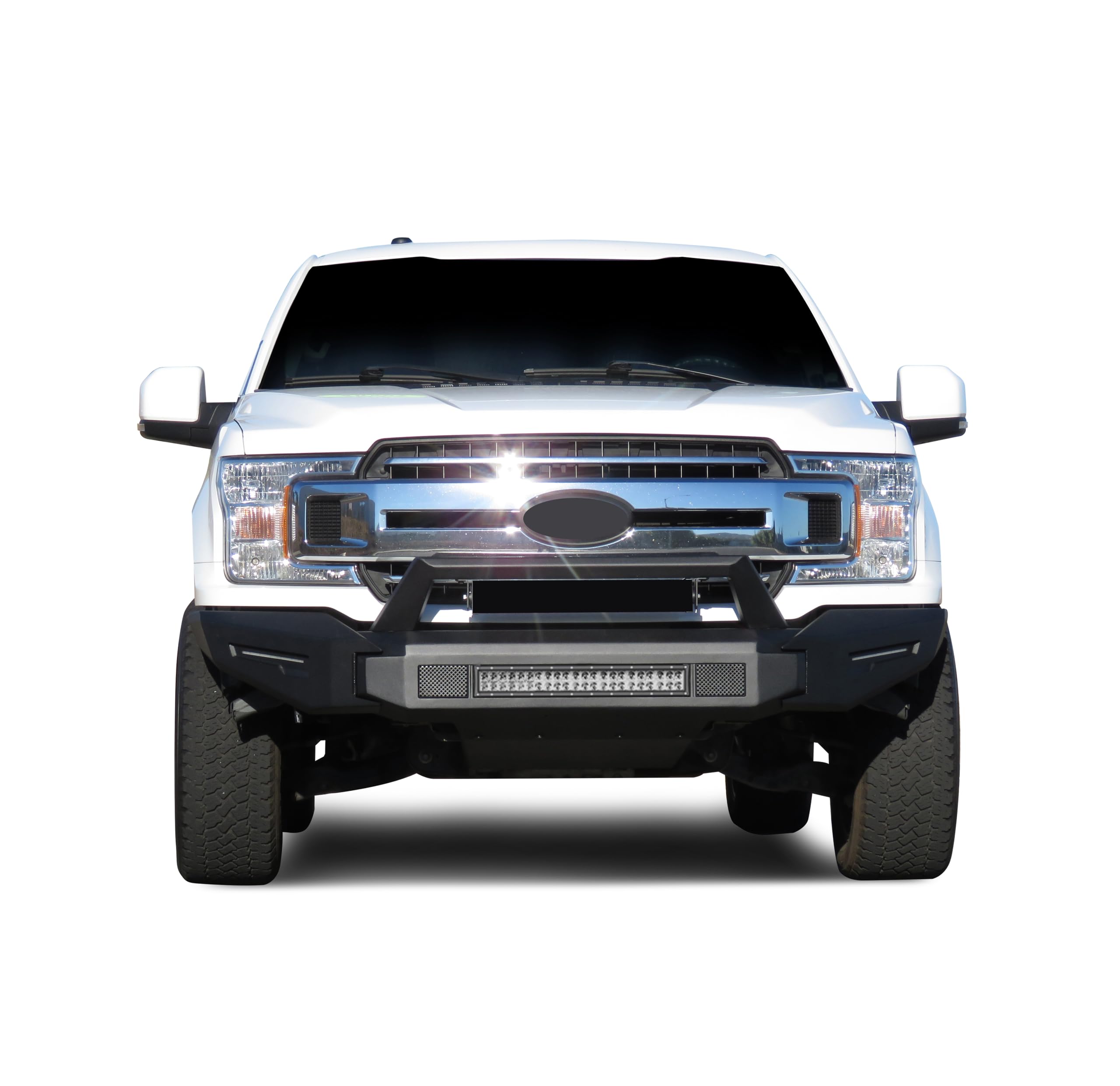 Armour II Black Horse Heavy Duty Front Bumper Kit Matte Black Compatible with 2018-2020 Ford F-150-AFB-F119-K1