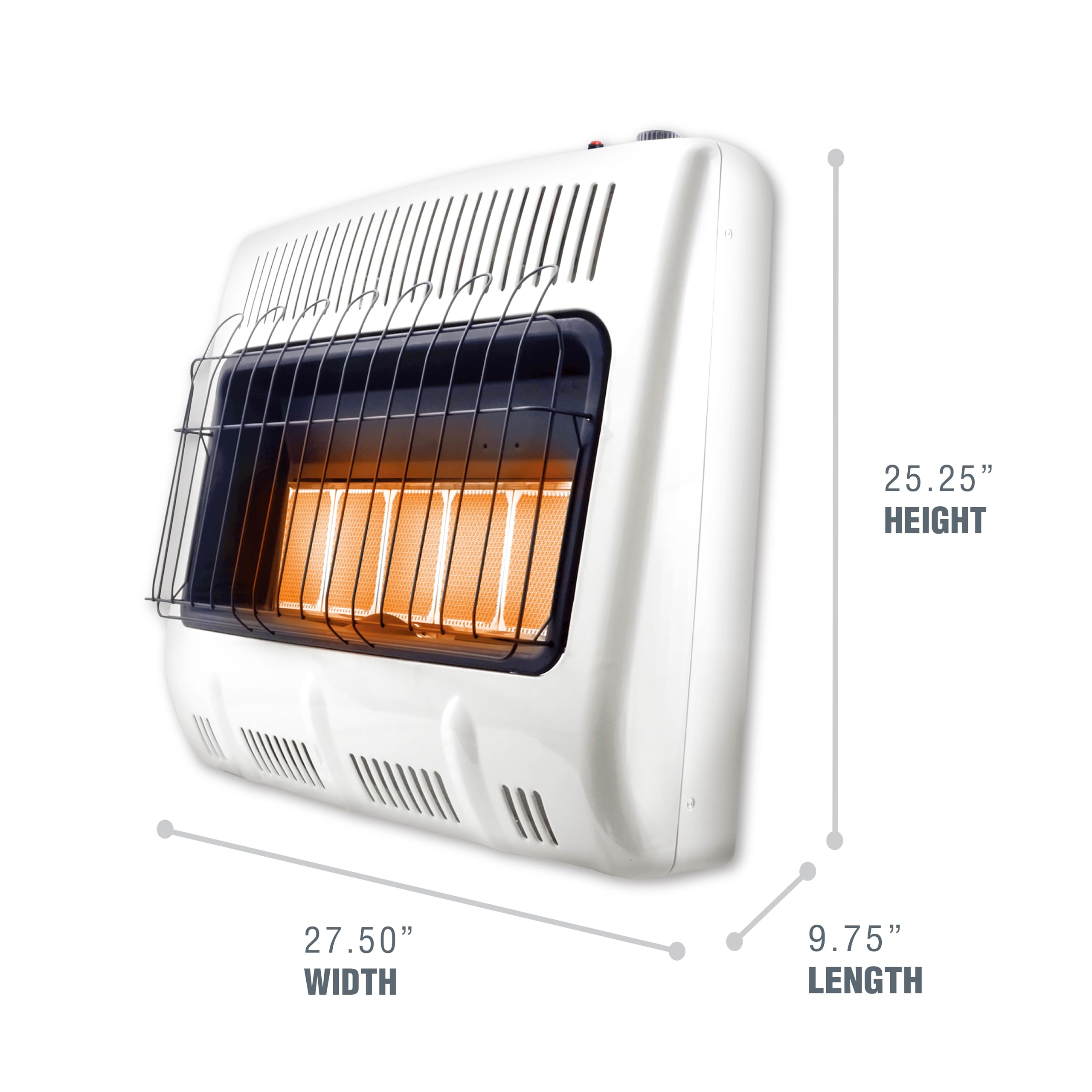 30,000 BTU Mr. Heater Vent Free Radiant Propane Heater For Cold Rooms, Additions, Sun Rooms & Cabins - White