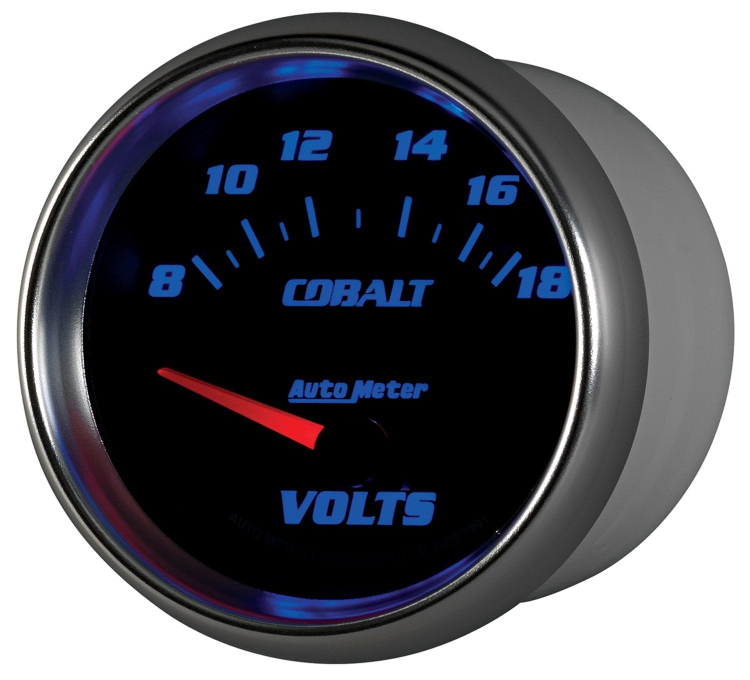 Auto Meter Cobalt 2-5/8" 8-18V Short Sweep Electric Voltmeter 7991
