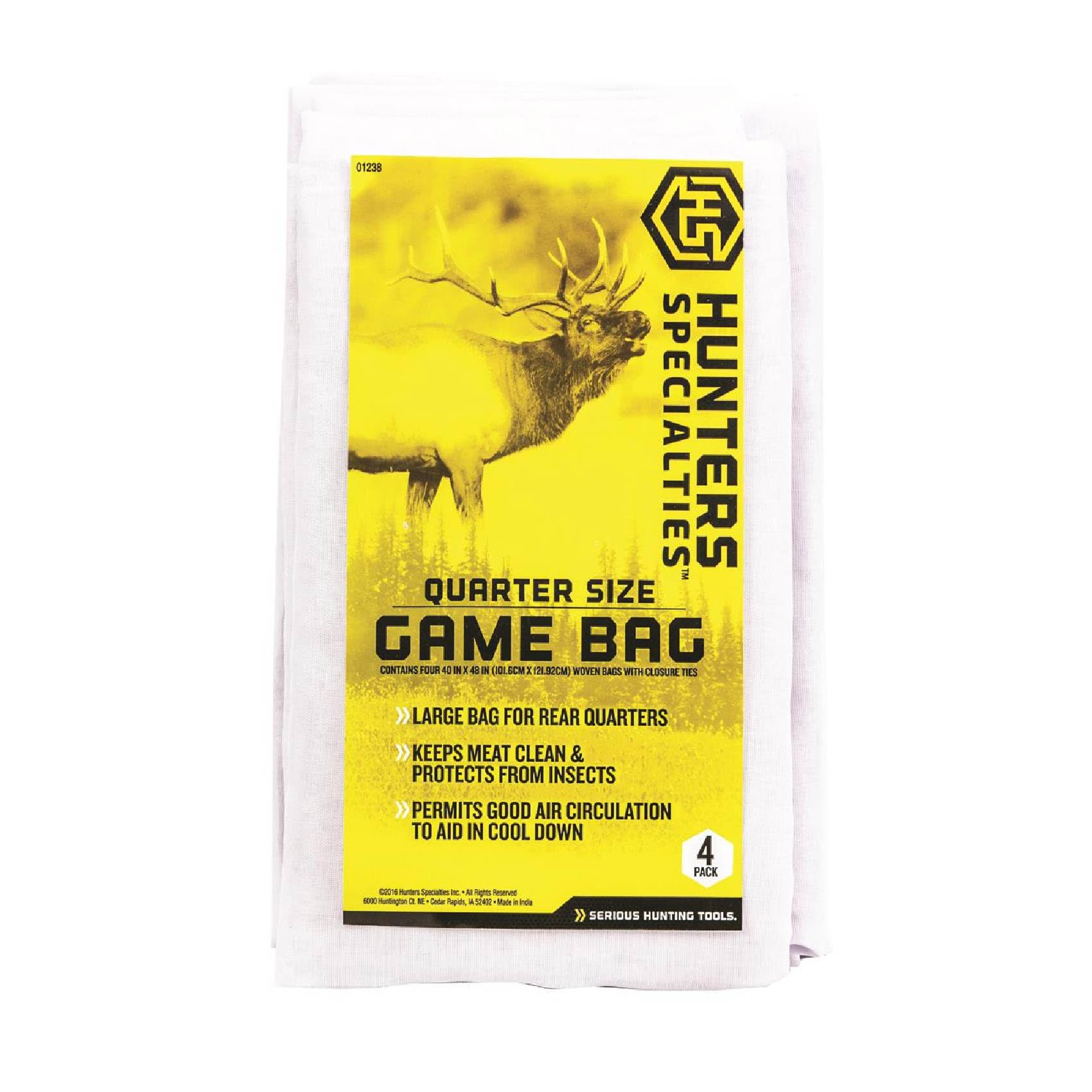 Hunters Specialties Quarter Size Game Bag Reusable Washable Heavy-Duty Canvas Field Dressing Game Bags, 40" X 48" (4 PACK)
