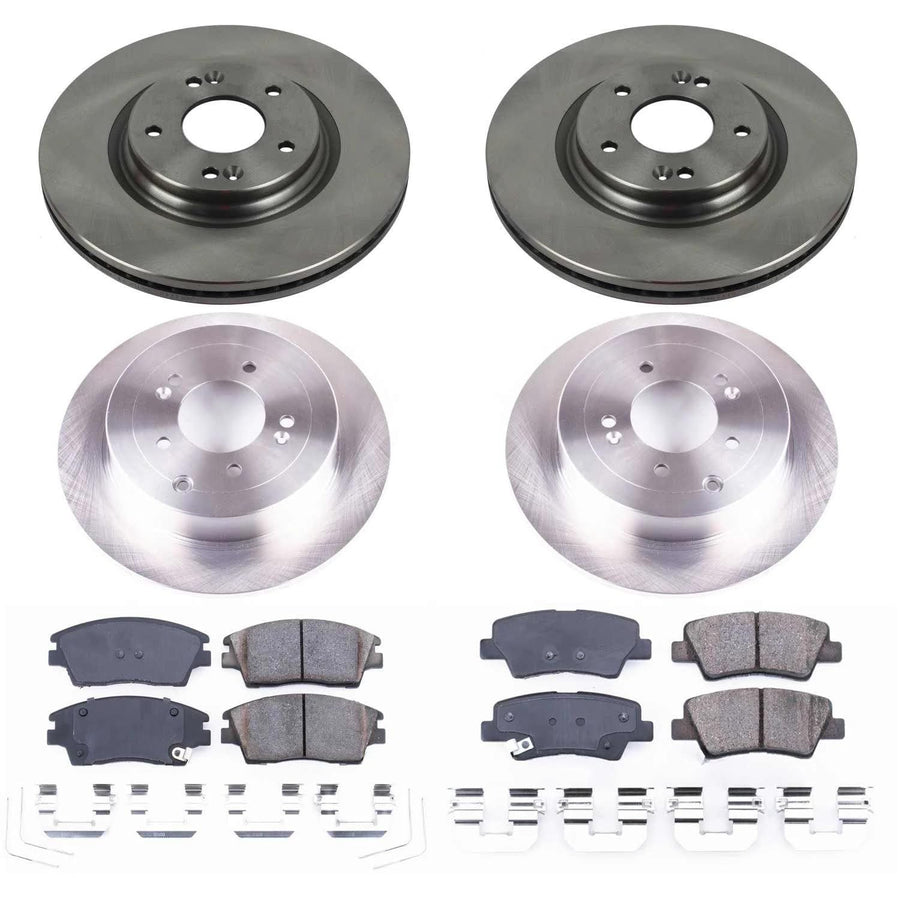 Power Stop Autospecialty KOE7581 Front and Rear Replacement Brake Kit-OE Brake Rotors & Ceramic Brake Pads For Hyundai Tucson 2016-2018, Kia Sportage 2017-2022 [Model Specific]
