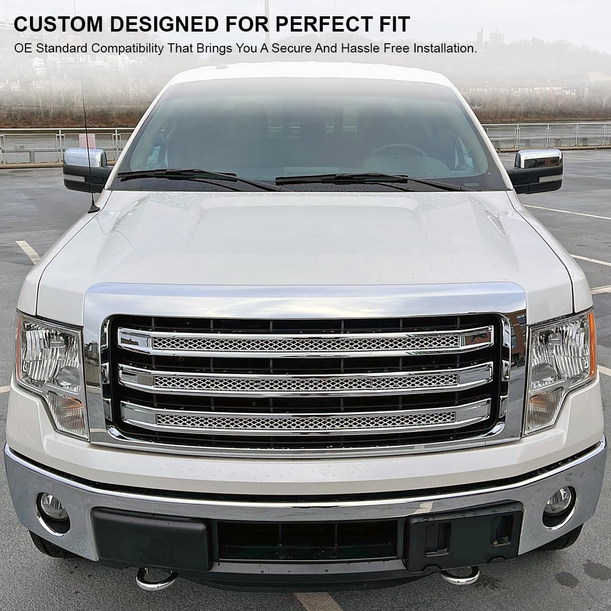 Power Spec-D Tuning Chrome Heated + LED Signal + Puddle Light Side Mirrors Compatible with 2007-2014 Ford F-150, Left + Right Pair