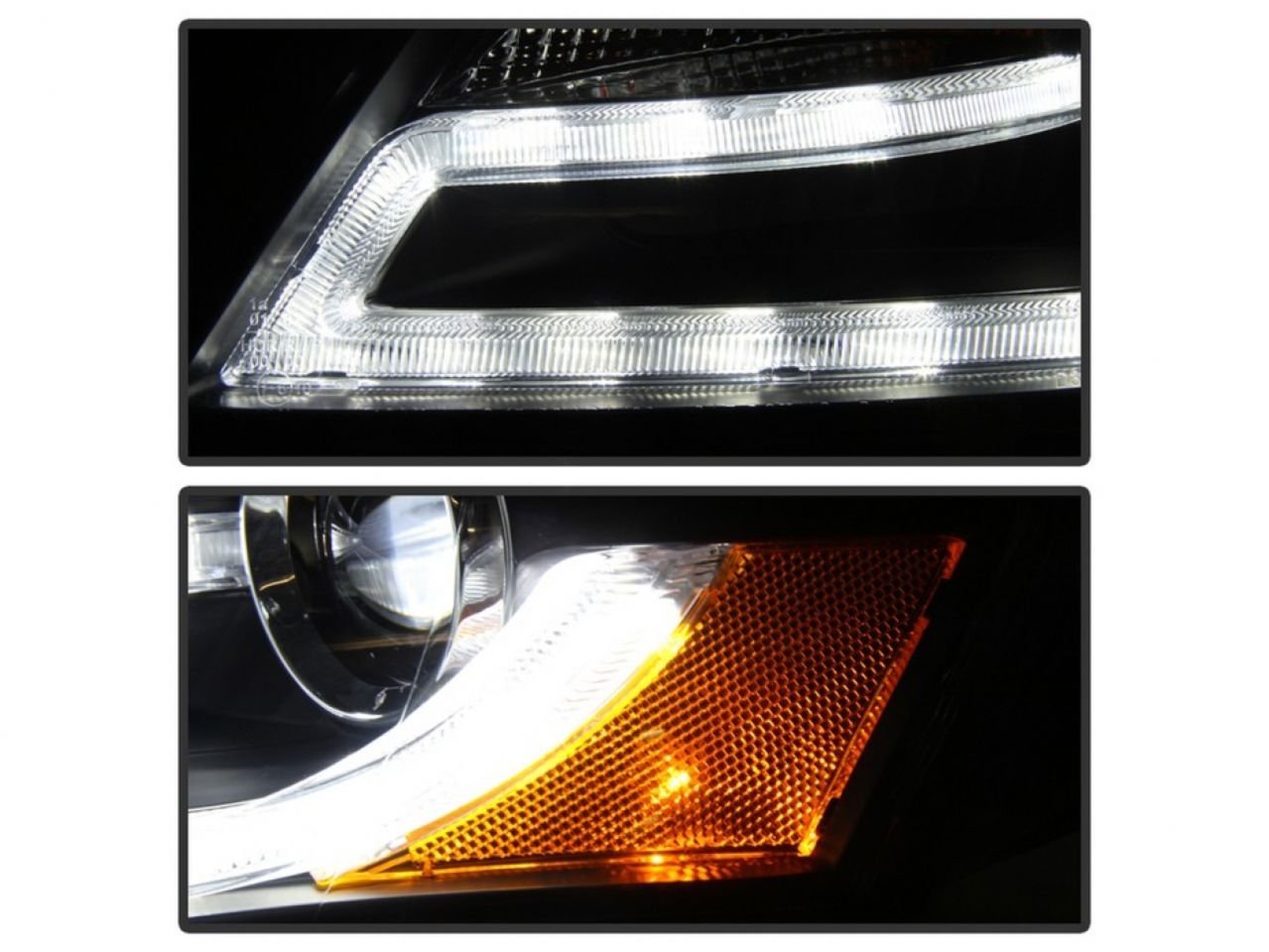 Audi A4 09-12 Spyder 5081544 Projector Headlights - Halogen Model Only (Not Compatible with Xenon/HID Model) - DRL LED - Black