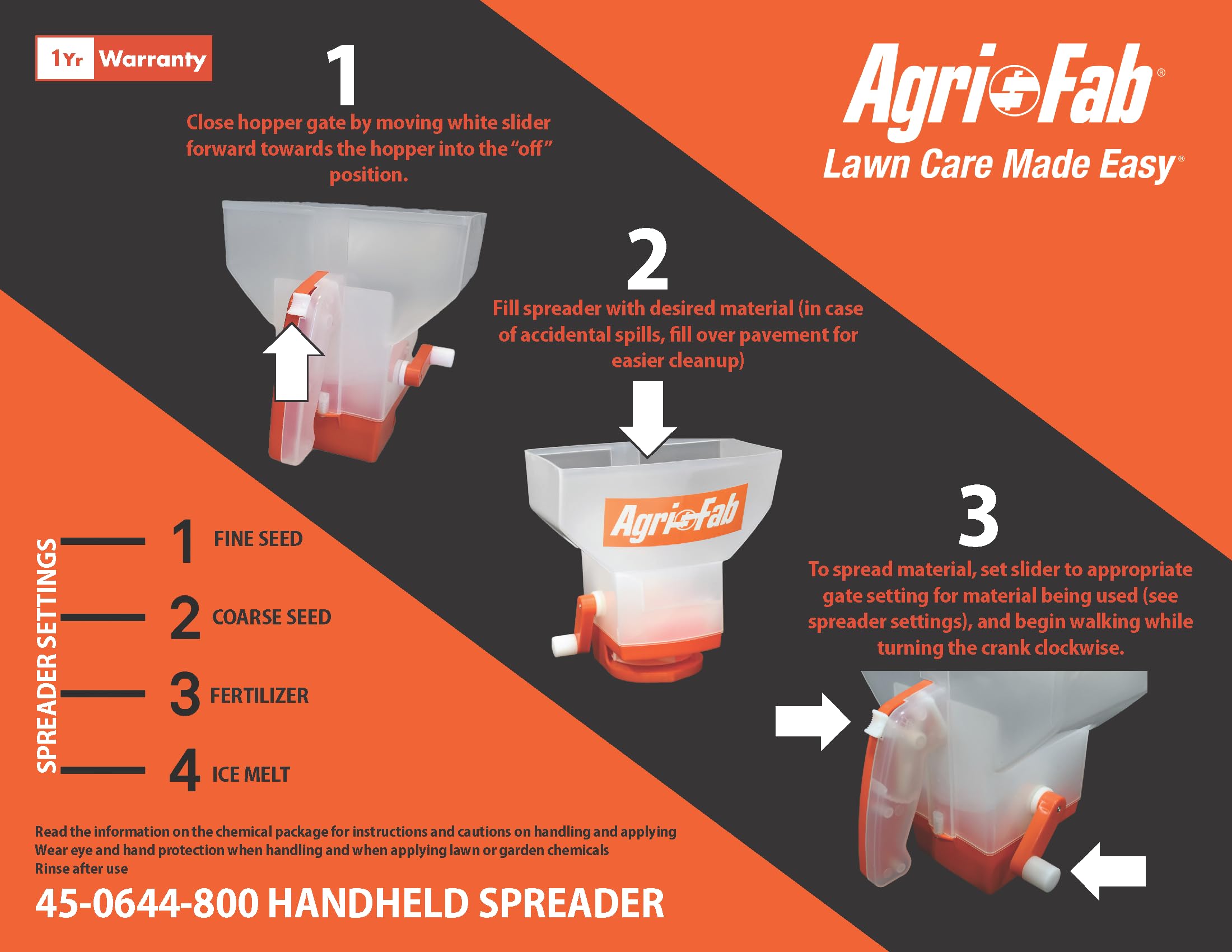 Hand Held Agri-Fab Seeder 1 Gallon Capacity