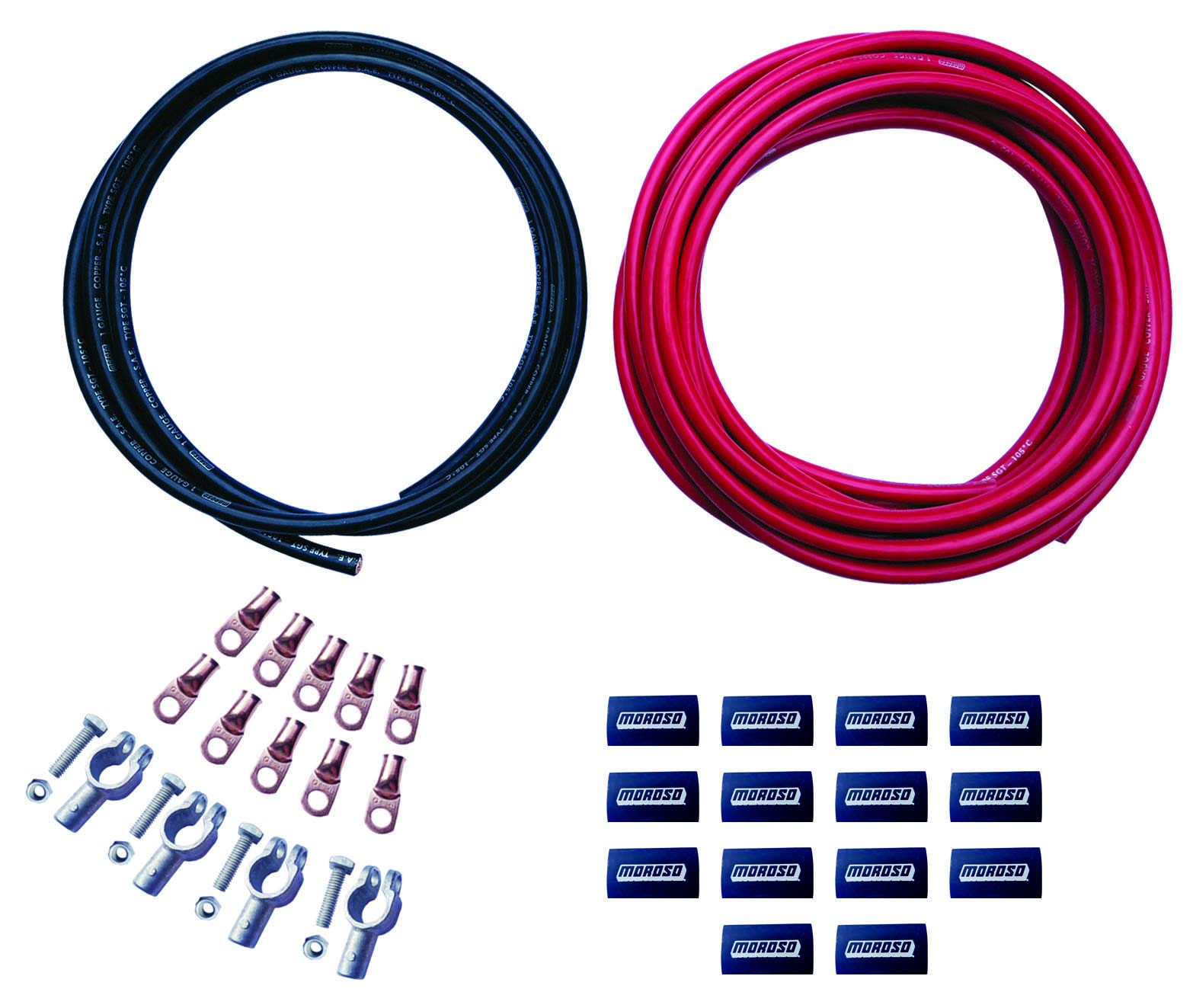 Moroso Remote/Dual 74056 Battery Cable Kit, Includes Cable, Shrinks, and Crimp Terminals