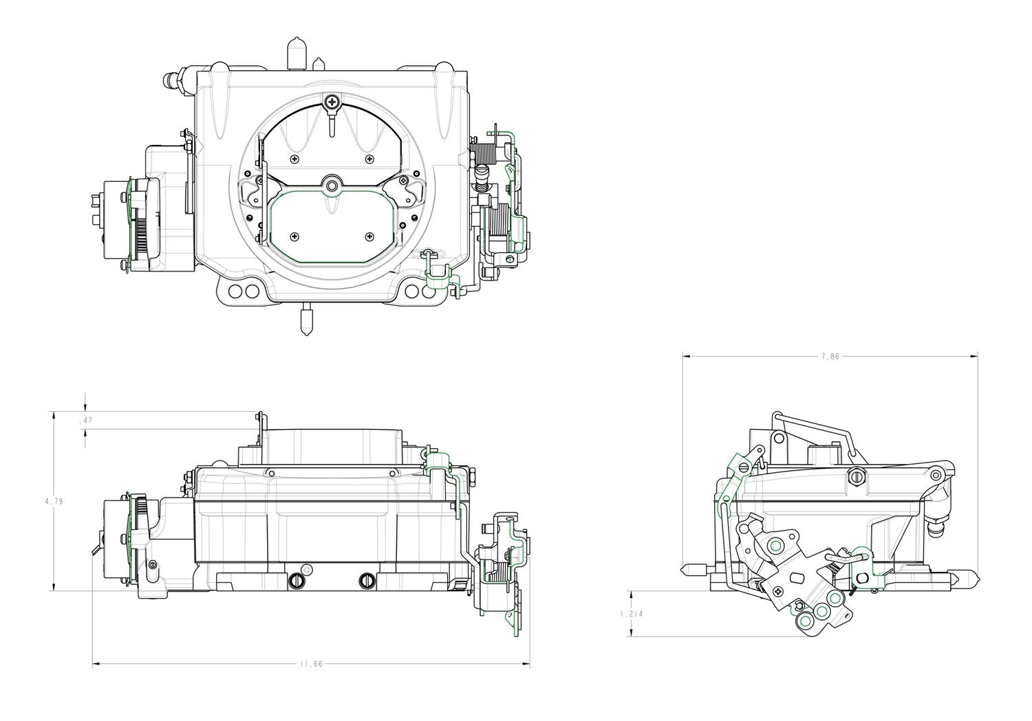 Street Demon Carburetor 1904BK 750 CFM Polymer Bowl Black