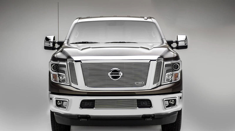 2016-2019 Titan T-Rex Grilles Billet Grille, Polished, 3 Pc, Insert, Fits Vehicles with Camera - PN #20785