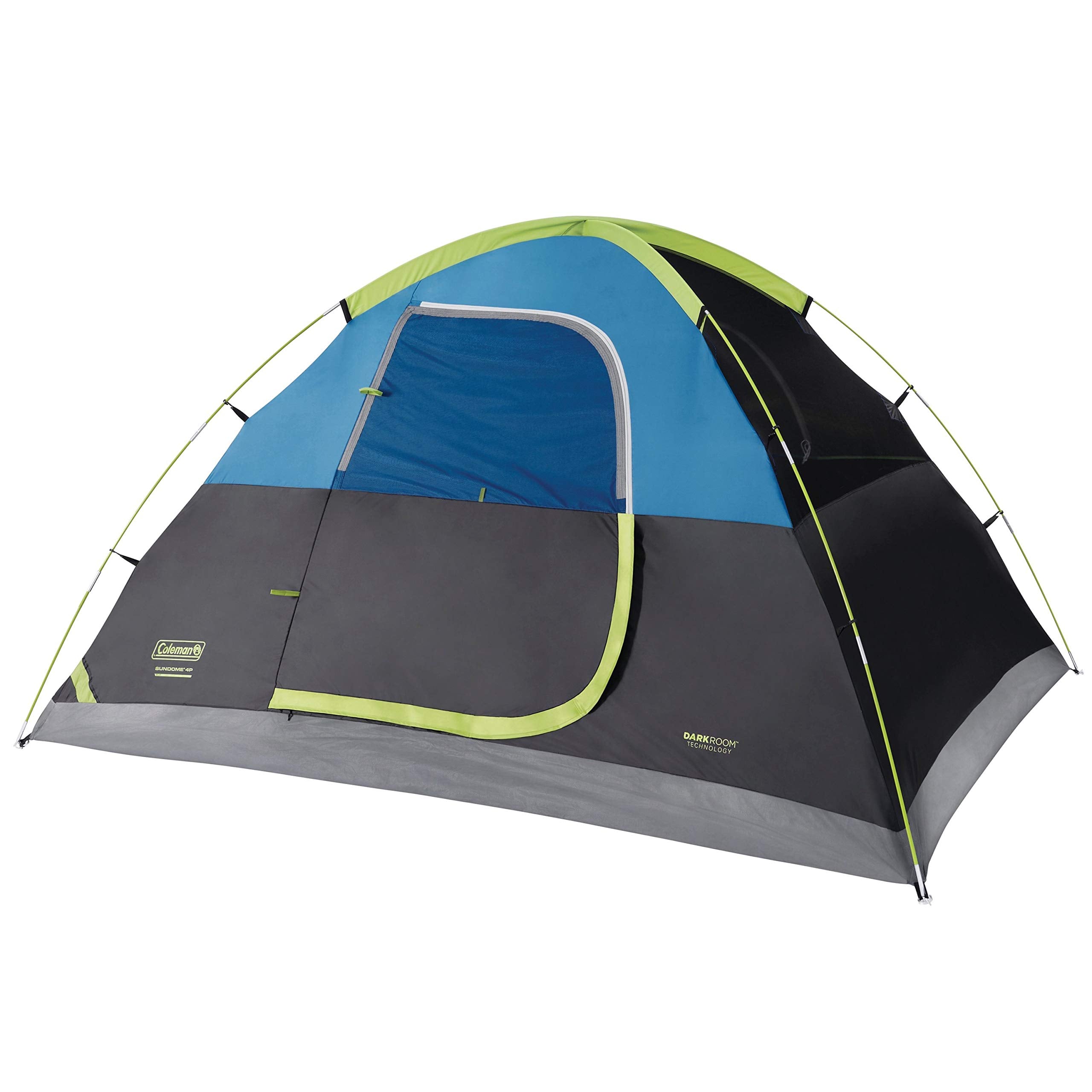 Coleman Dark Room Sundome 4/6 Person Tent, Blocks 90% of Sunlight to Keep Inside Cool, Weatherproof Tent with Rainfly Sets Up in Minutes
