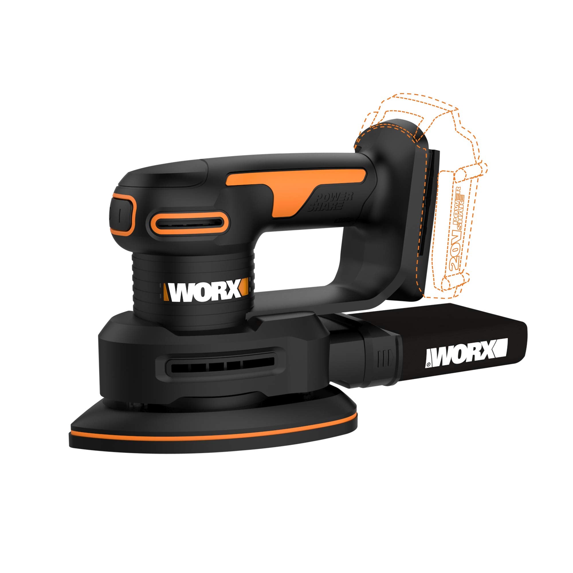 20V Power Share Worx WX822L.9 Cordless Detail Sander (Tool Only)
