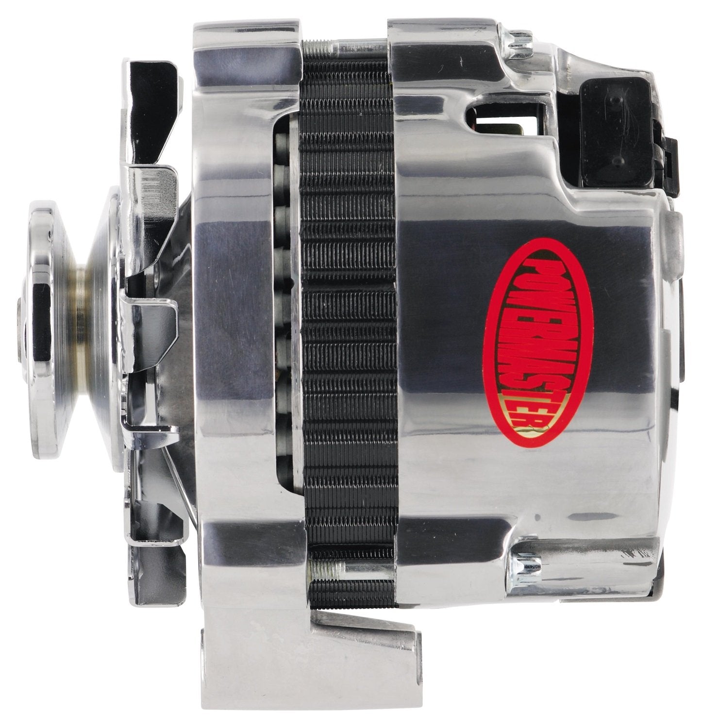 Alt GM CS130 Powermaster Polish 140A 1V Pulley Offset Left MTG Side BAT Post 1-Wire or OE Hookup