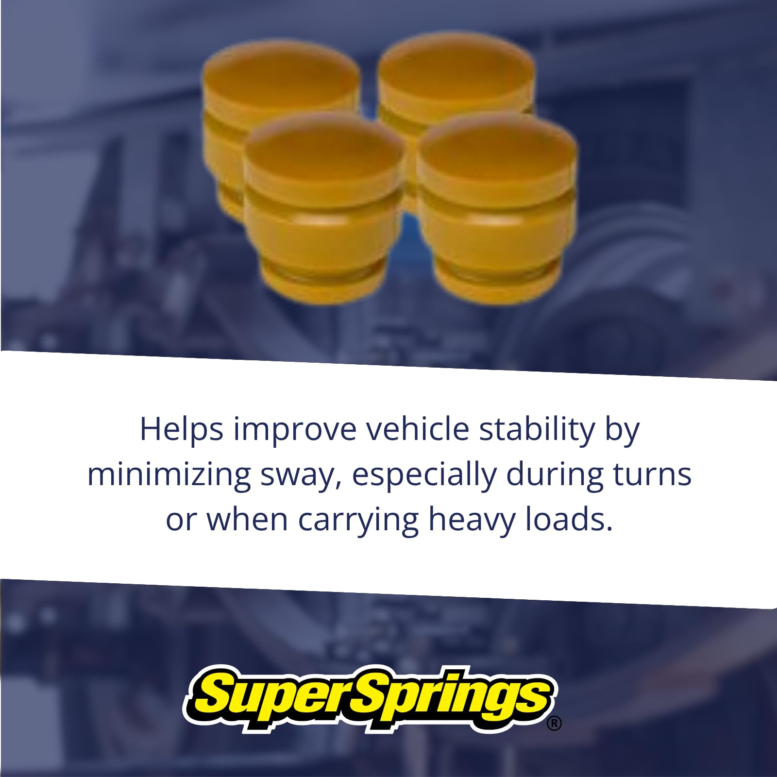 SumoSprings SSF-202-54 | Front Solo SumoSprings for Chevrolet Silverado 2500/3500, GMC Sierra 2500/3500 | Left/Right Pair | 2500 (lb) Capacity at 50% Compression | Made in the USA, Yellow