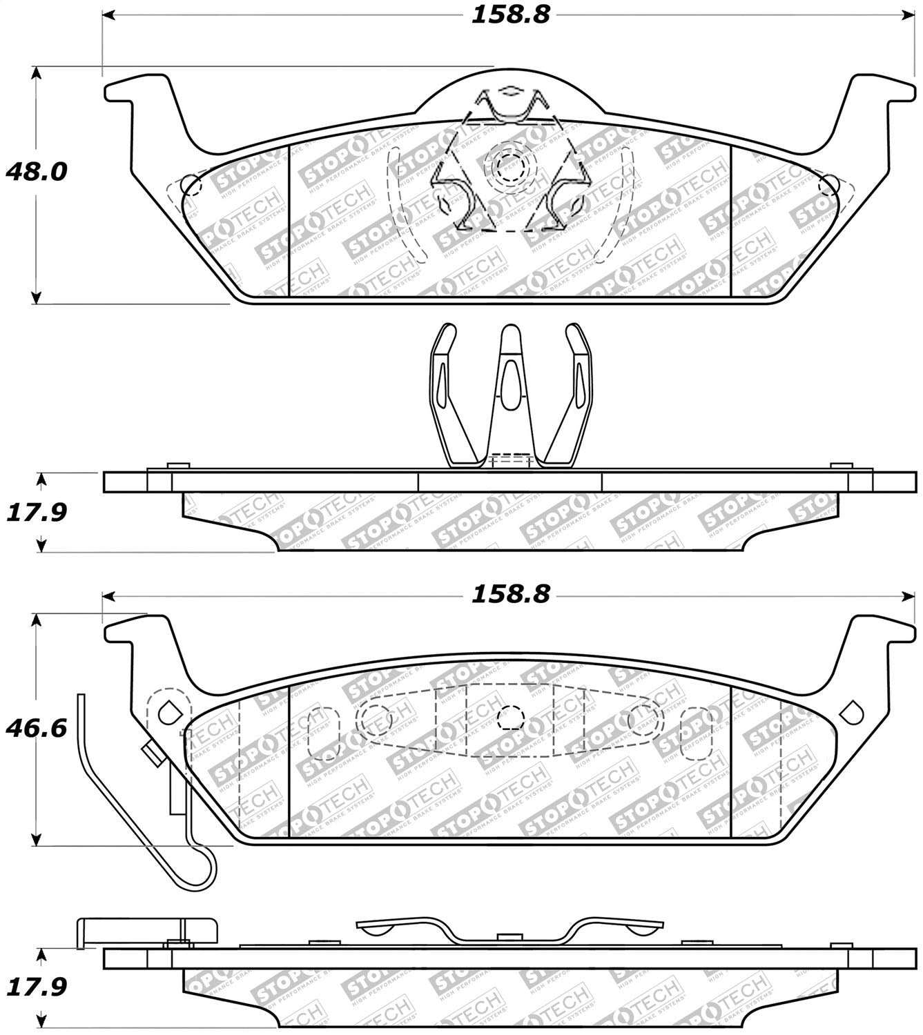 Brake Pads StopTech 305.10120 Street Select with Hardware