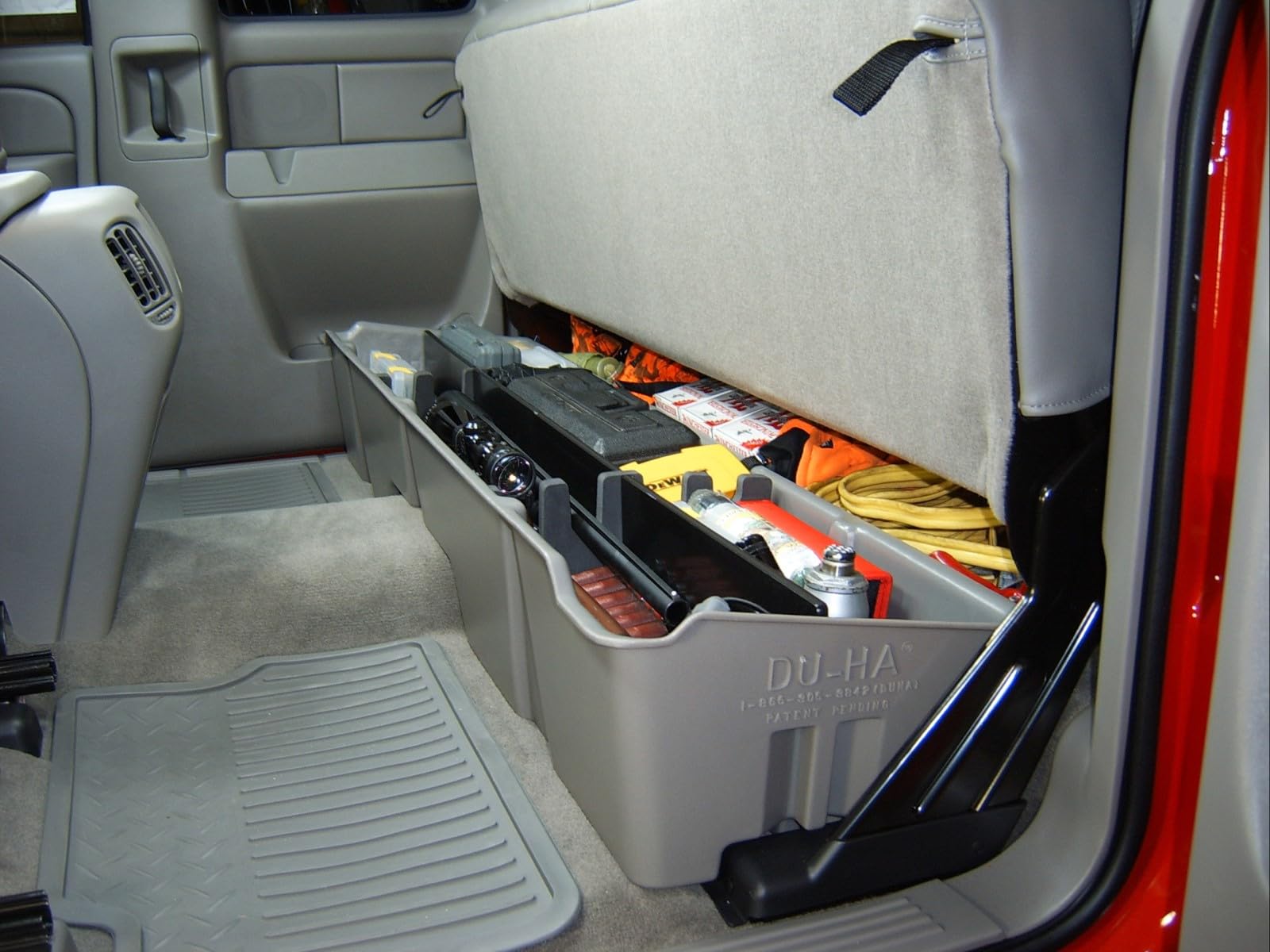 Under Seat Storage DU-HA Fits 99-07 Chevrolet/GMC Silverado/Sierra Extended Cab, Dk Gray, Part #10001