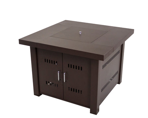 Avalon Square Gas Fire Pit Table, Pleasant Hearth OFG900T, 38" , white