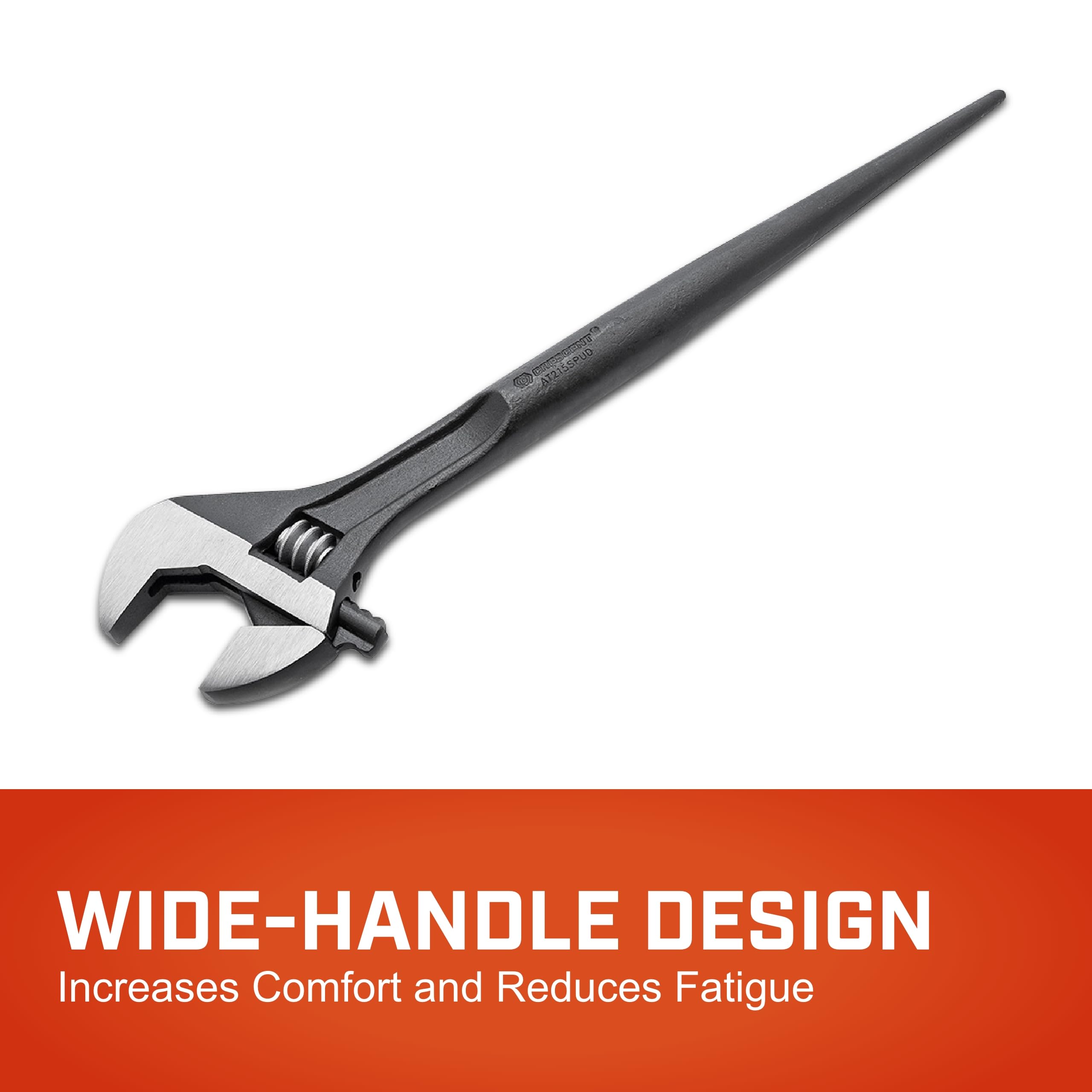 Crescent 16" Black Oxide Adjustable Construction Wrench - Home Improvement Hand Tool for Tight Spaces - Wide Mouth - AT215SPUD